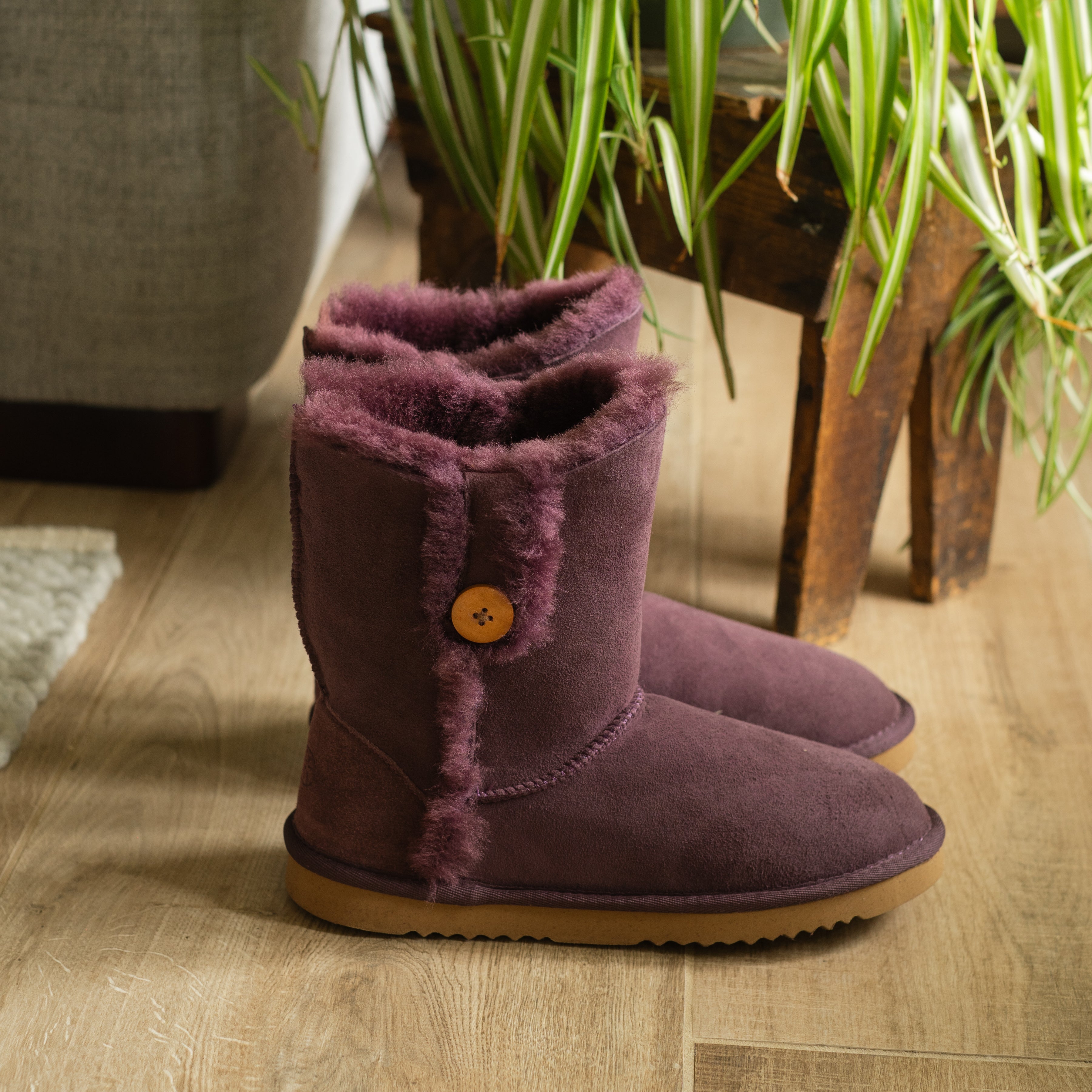 Purple sheepskin boots best sale