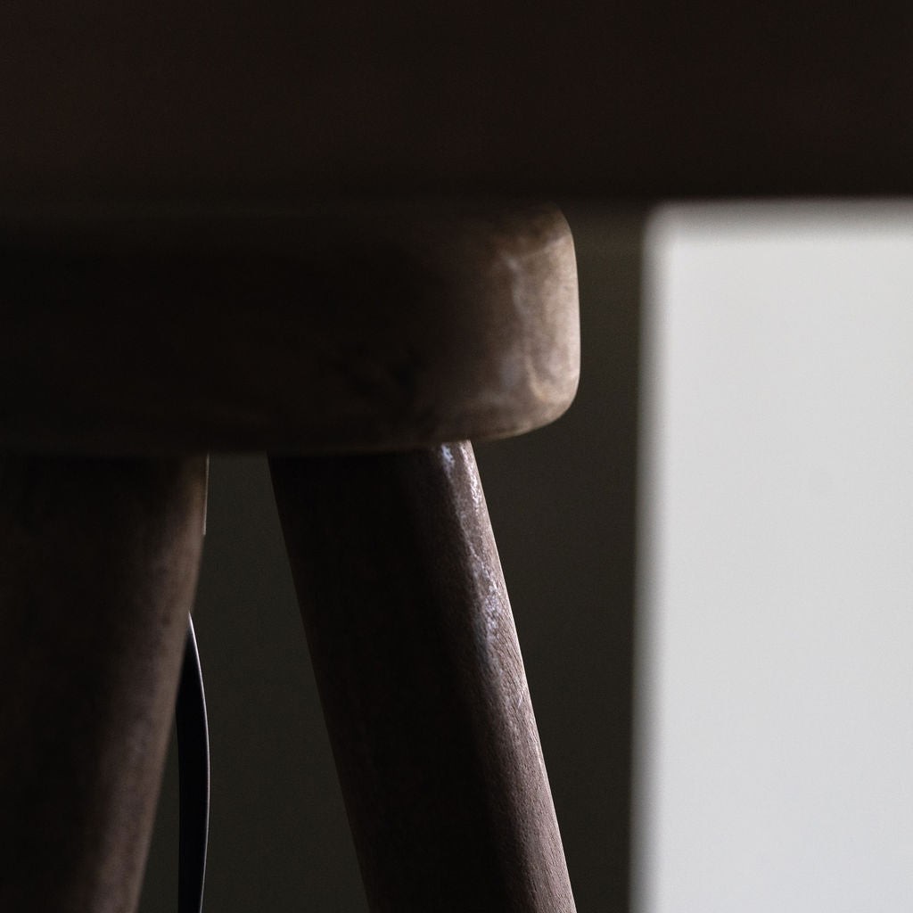 Pill Floor Lamp, with Hand-carved Mango Wooden Tri-pod base