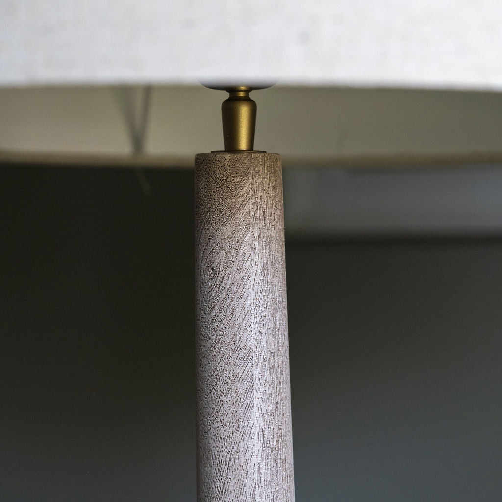 Backwell Sandblasted Medium Table Lamp, with Cream Linen Shade