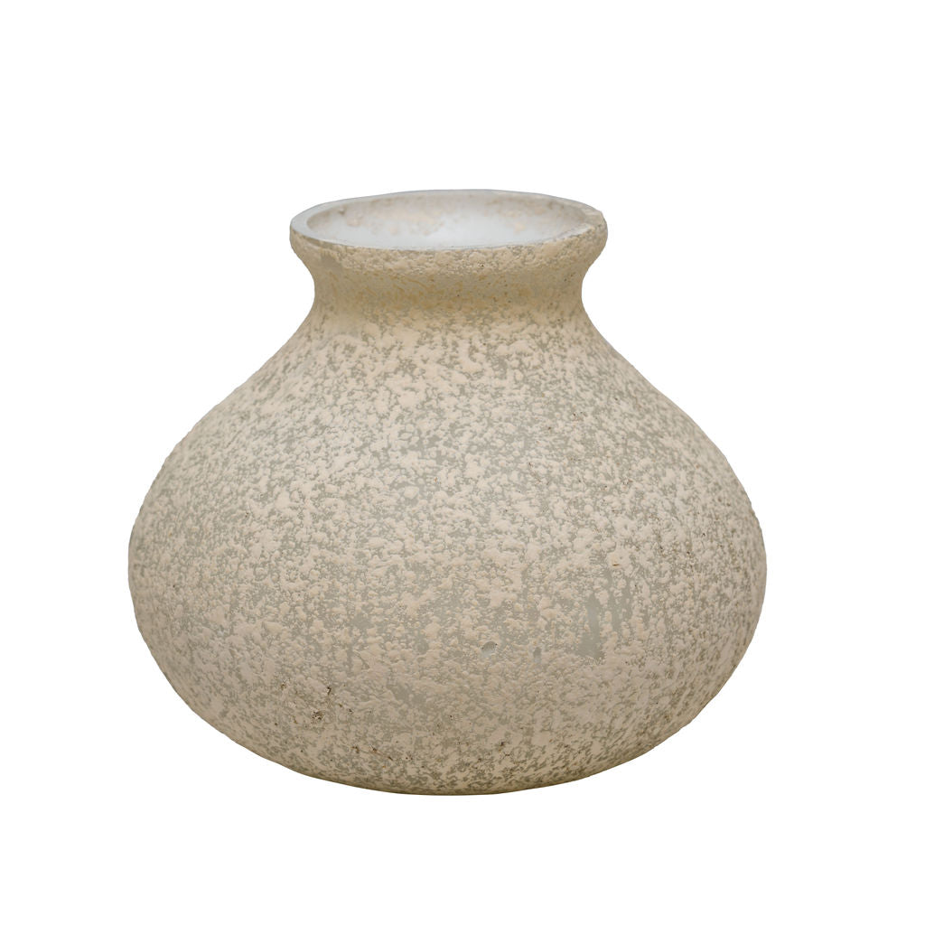 Imani Rustic Cream Finished Glass Vase