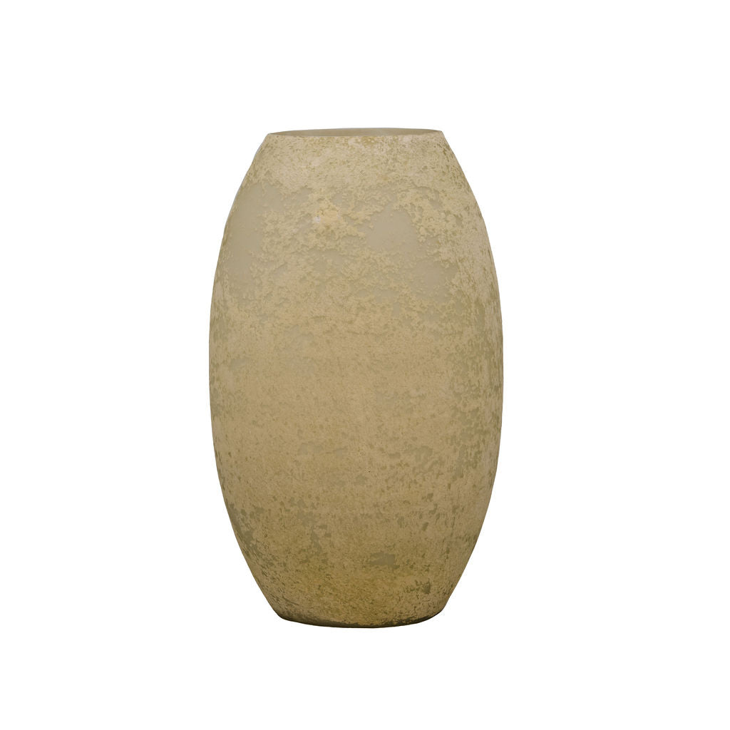 Akira Rustic Cream Finished Glass Vase