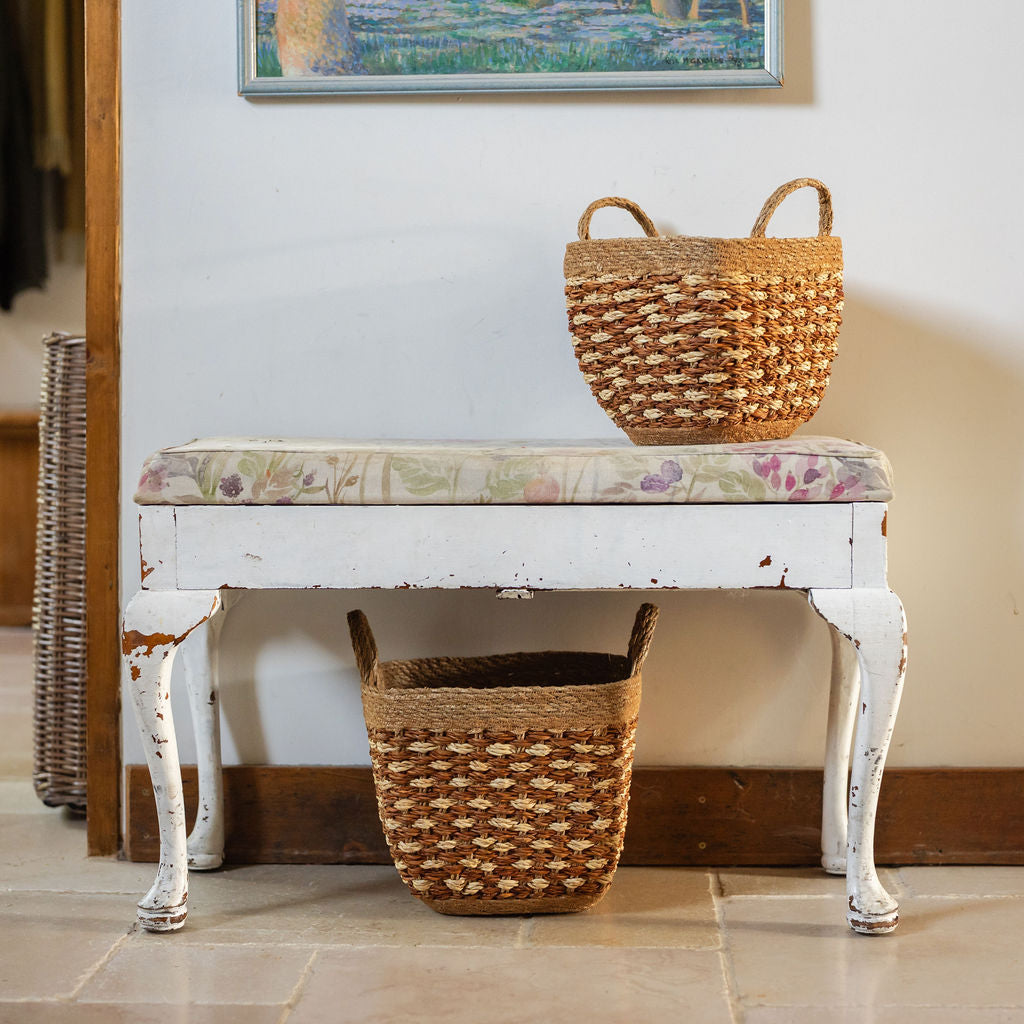 Karatoya Dual Toned Seagrass Storage Basket