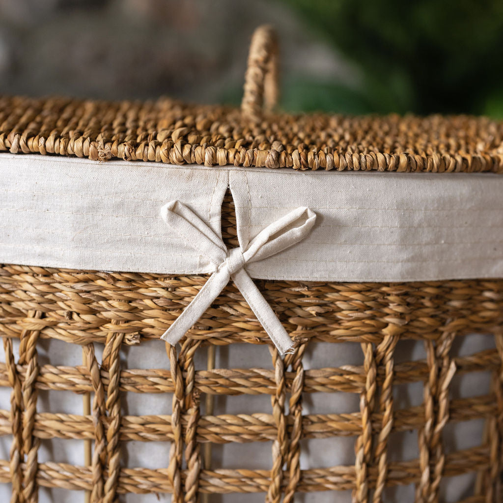 Bhodra Lined Seagrass Laundry Basket