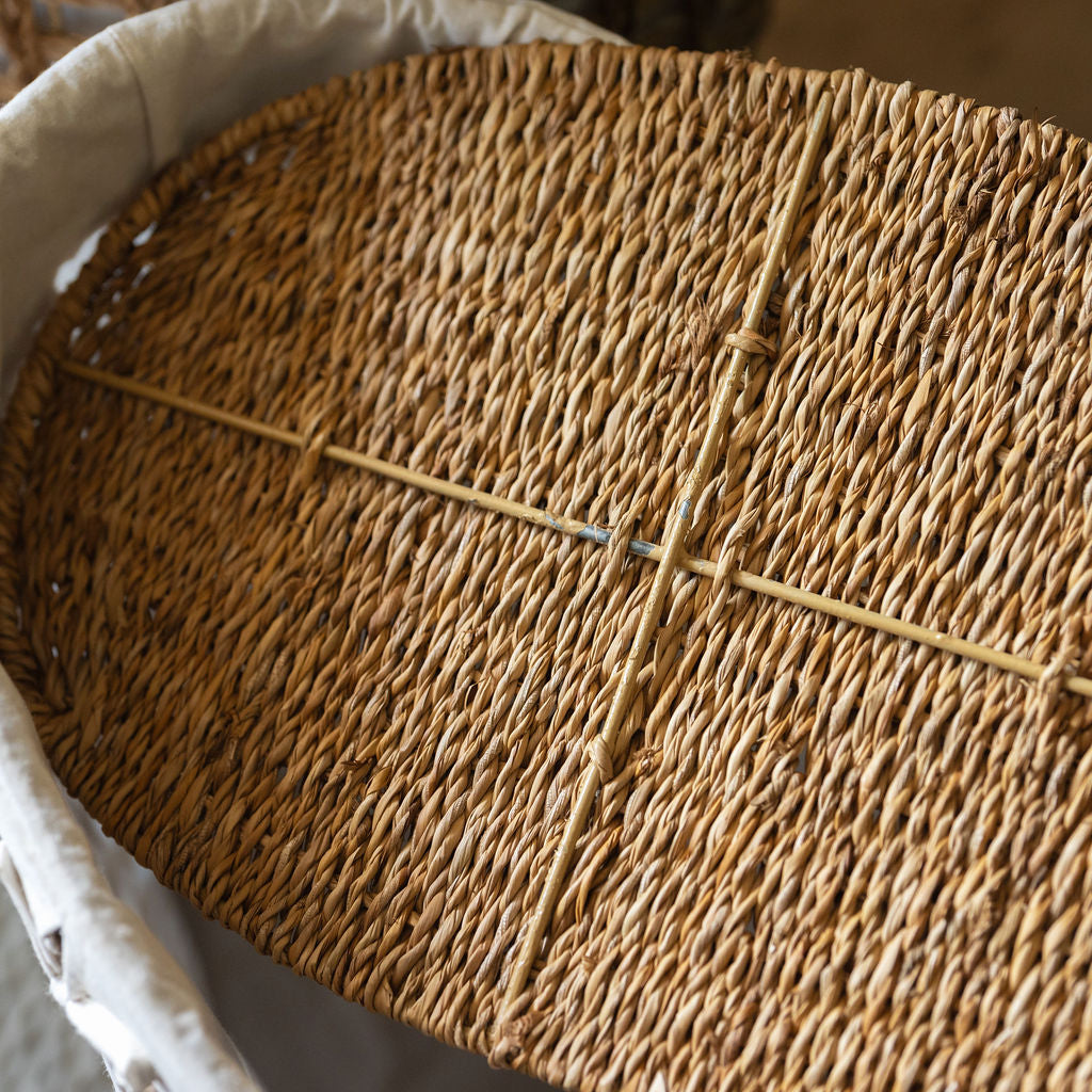 Bhodra Lined Seagrass Laundry Basket