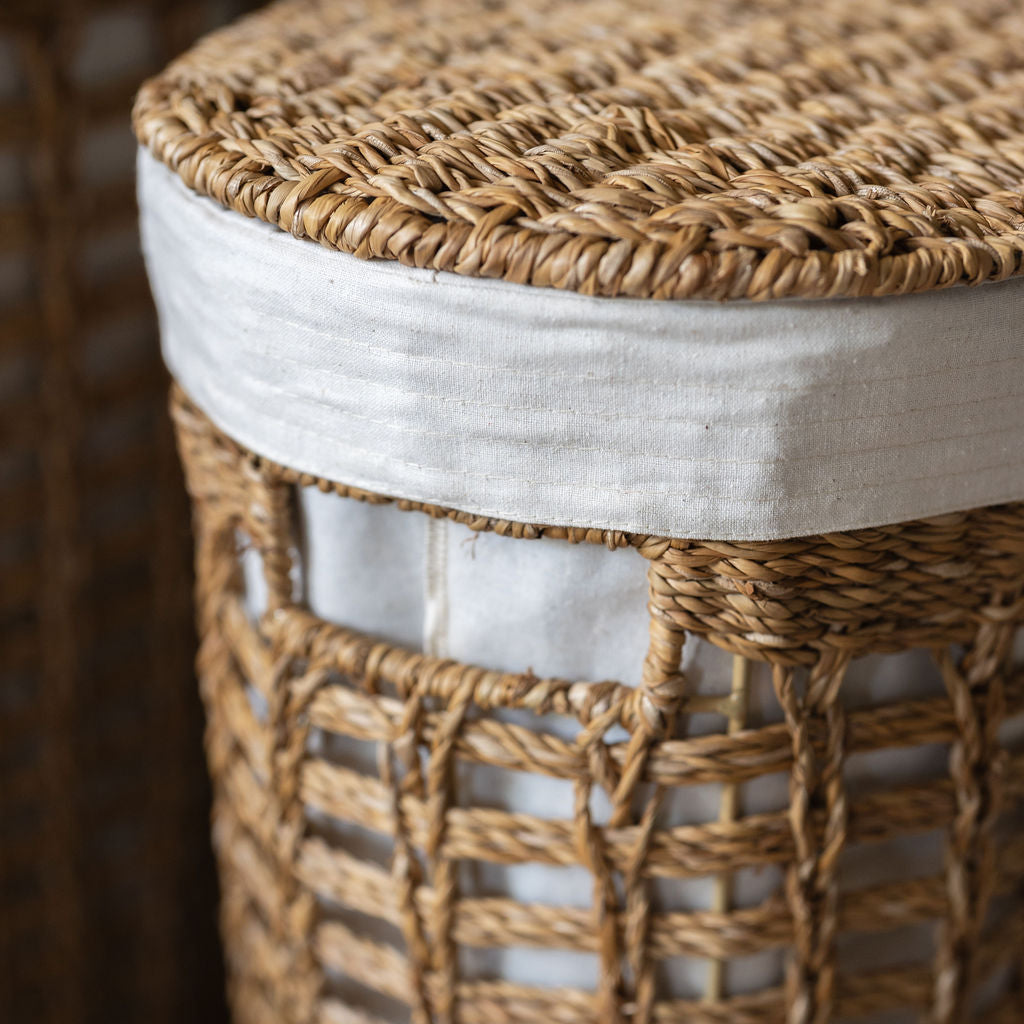 Bhodra Lined Seagrass Laundry Basket