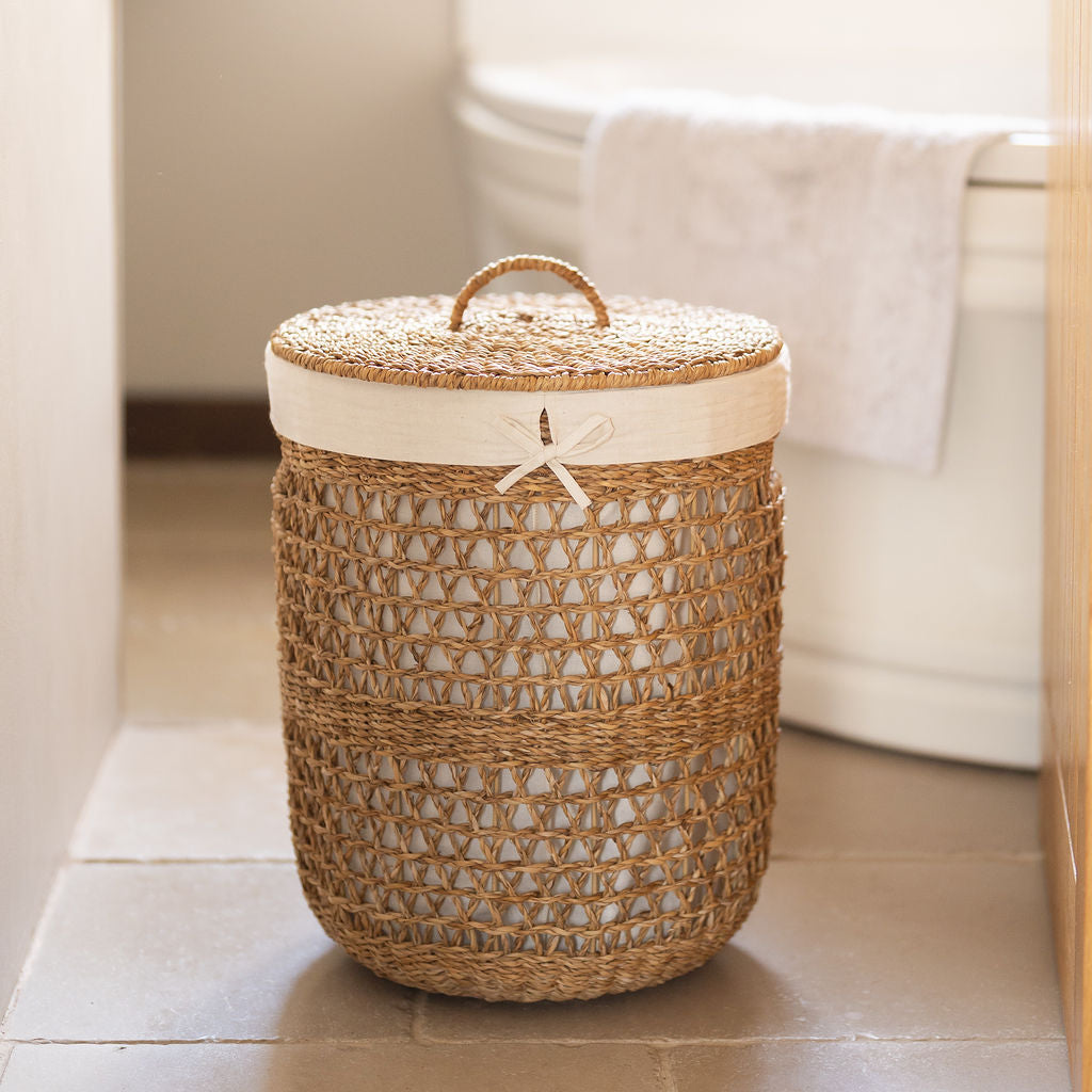 Atrai Lined Seagrass Laundry Basket