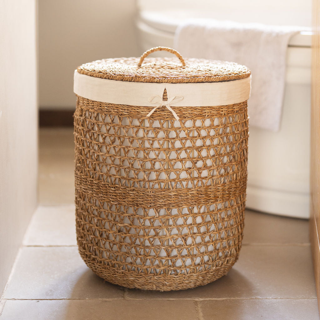 Atrai Lined Seagrass Laundry Basket