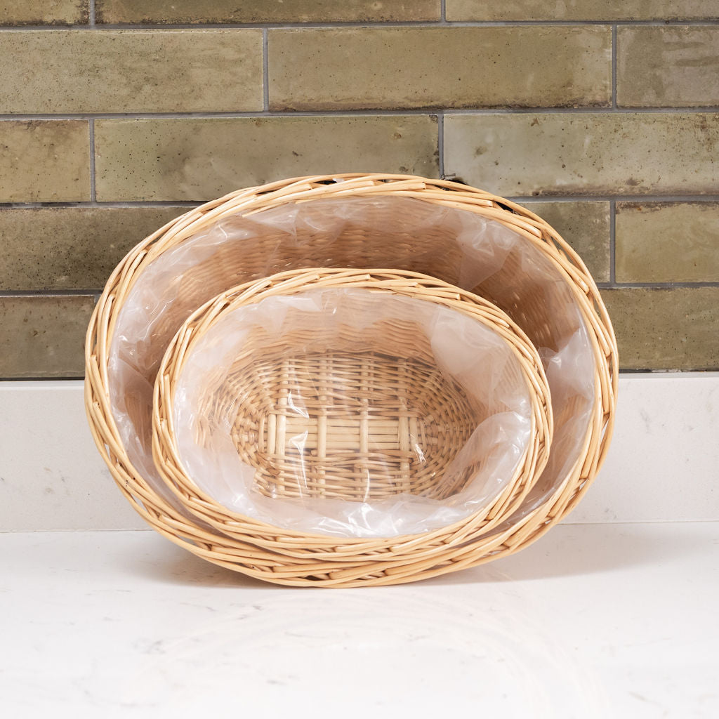 Natural Oval Wicker Tabletop Planter