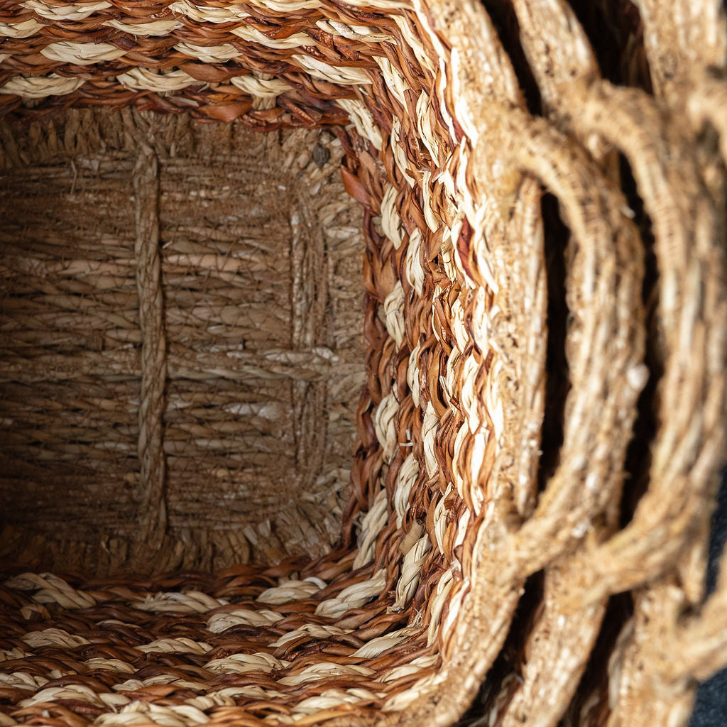 Karatoya Dual Toned Seagrass Storage Basket