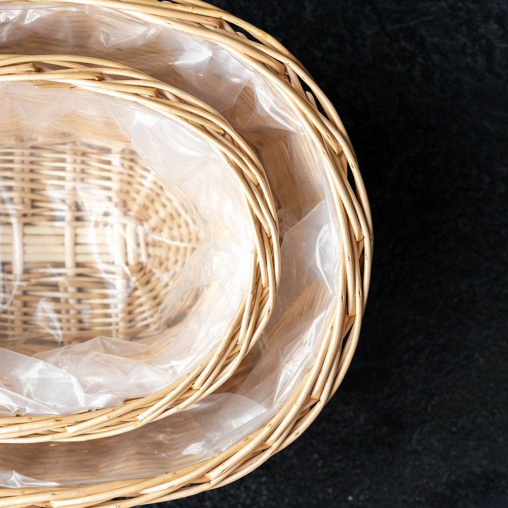 Natural Oval Wicker Tabletop Planter