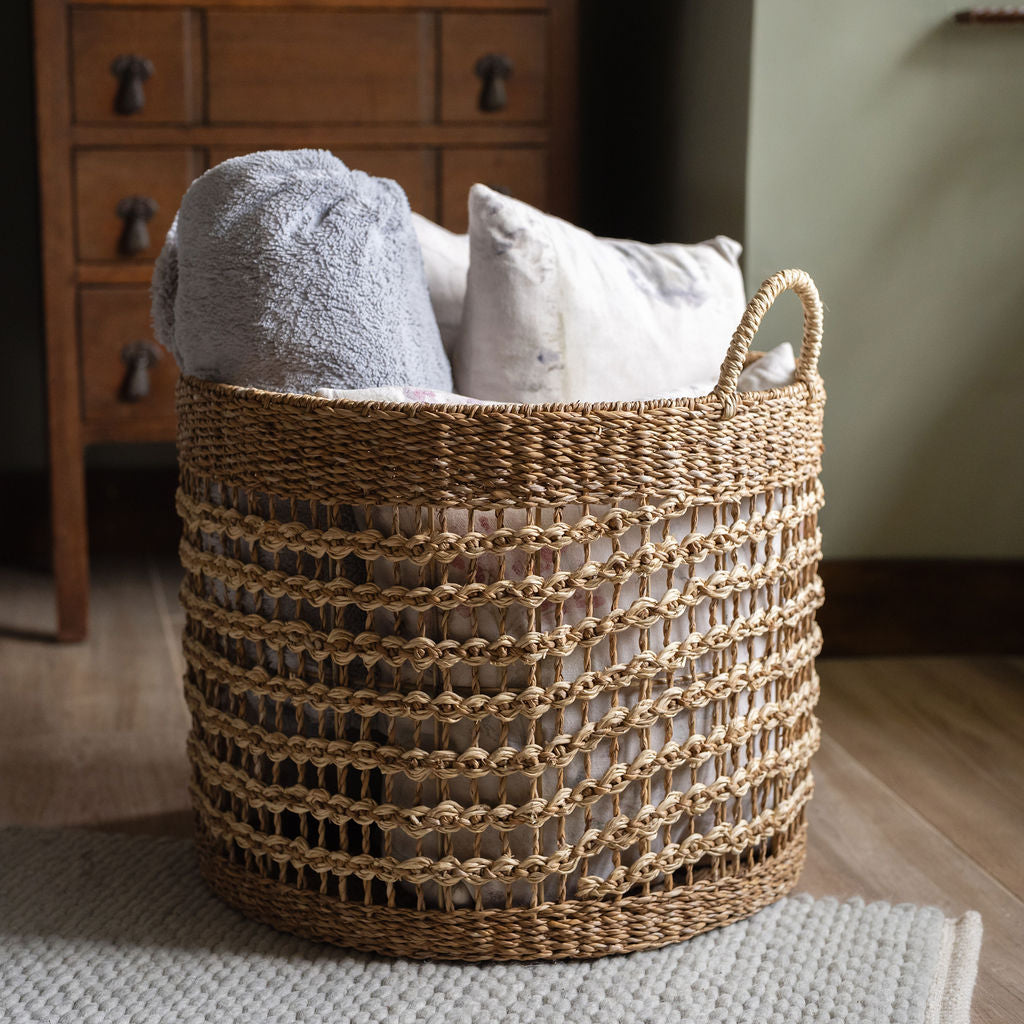 Dhepa Round Seagrass Storage Basket