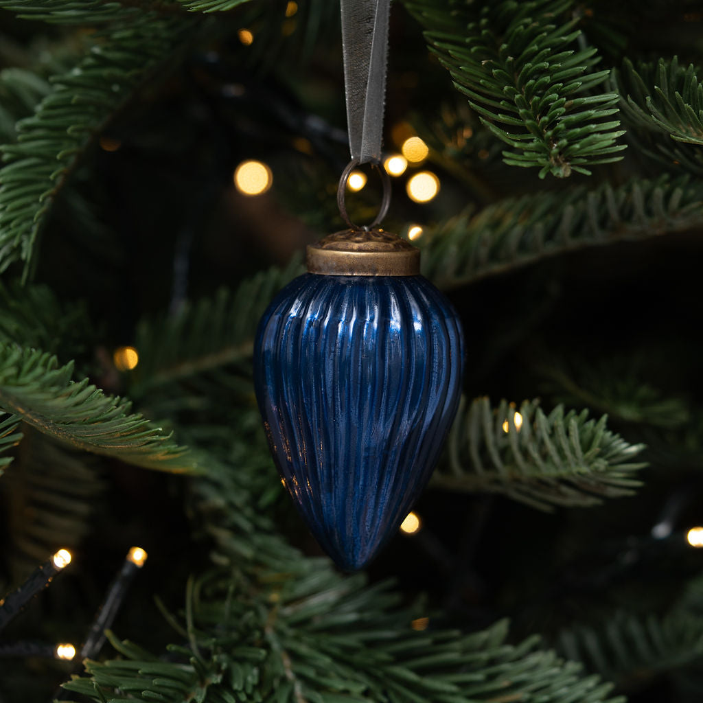 2" Medium Old Navy Ribbed Glass Pinecone