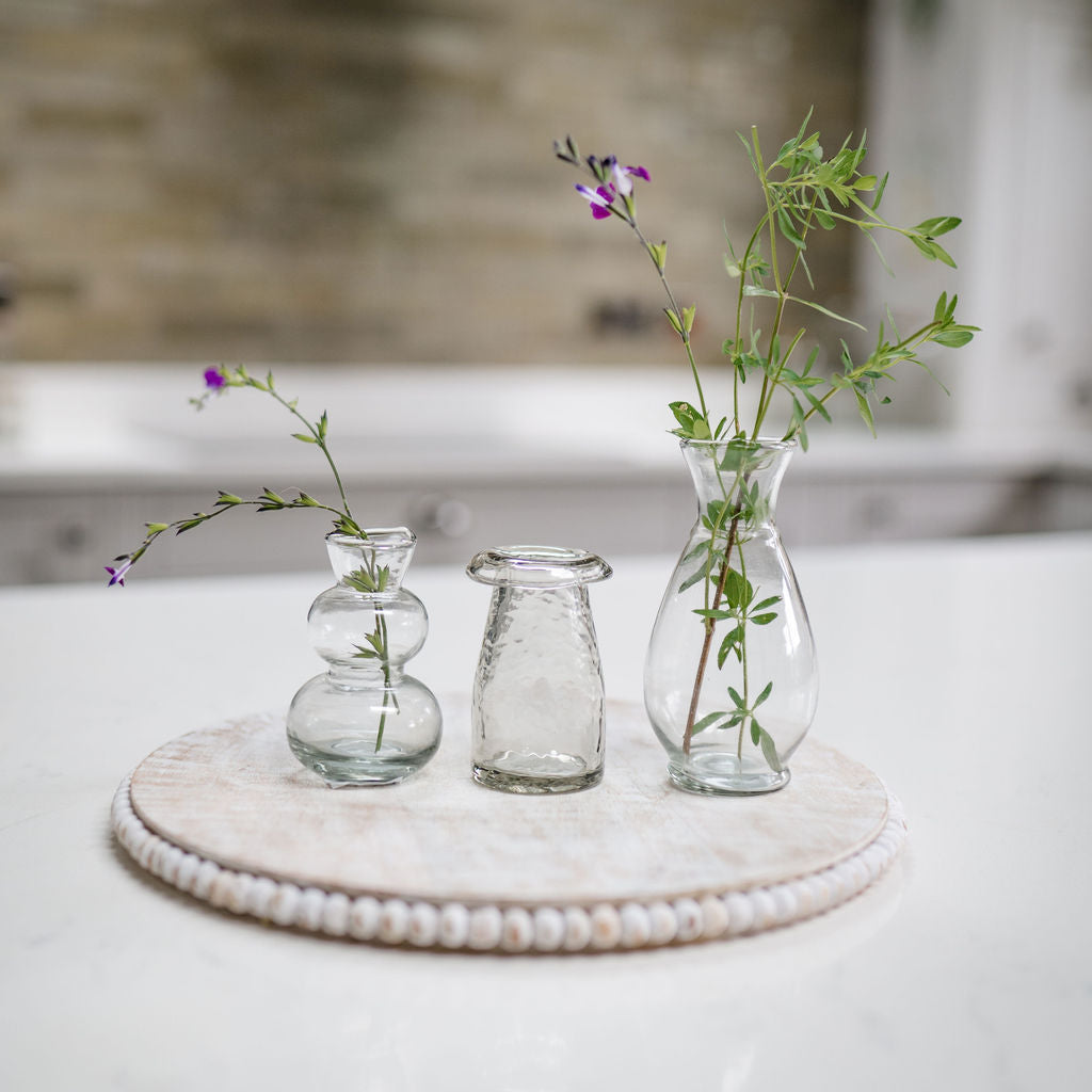 Cora Hammered Glass Bud Vase