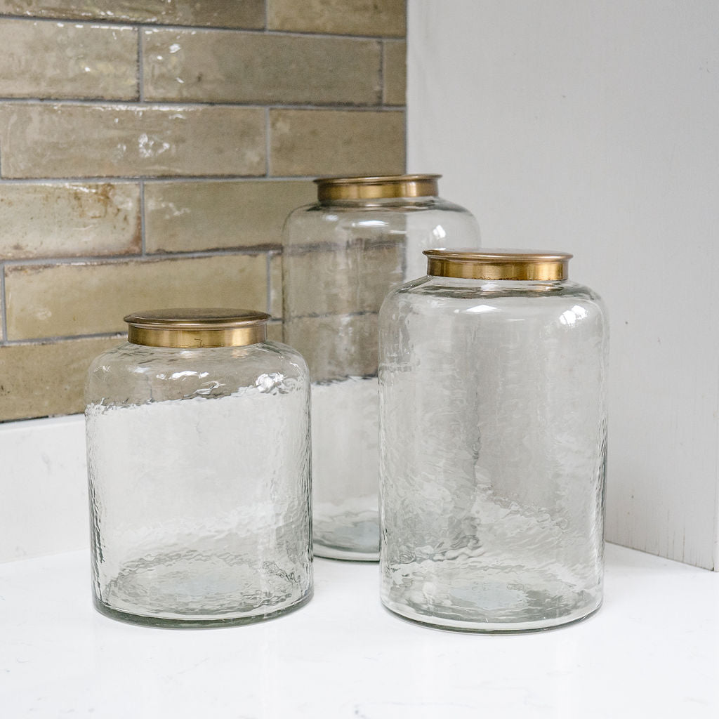 Newark Hammered Glass Lidded Storage Container