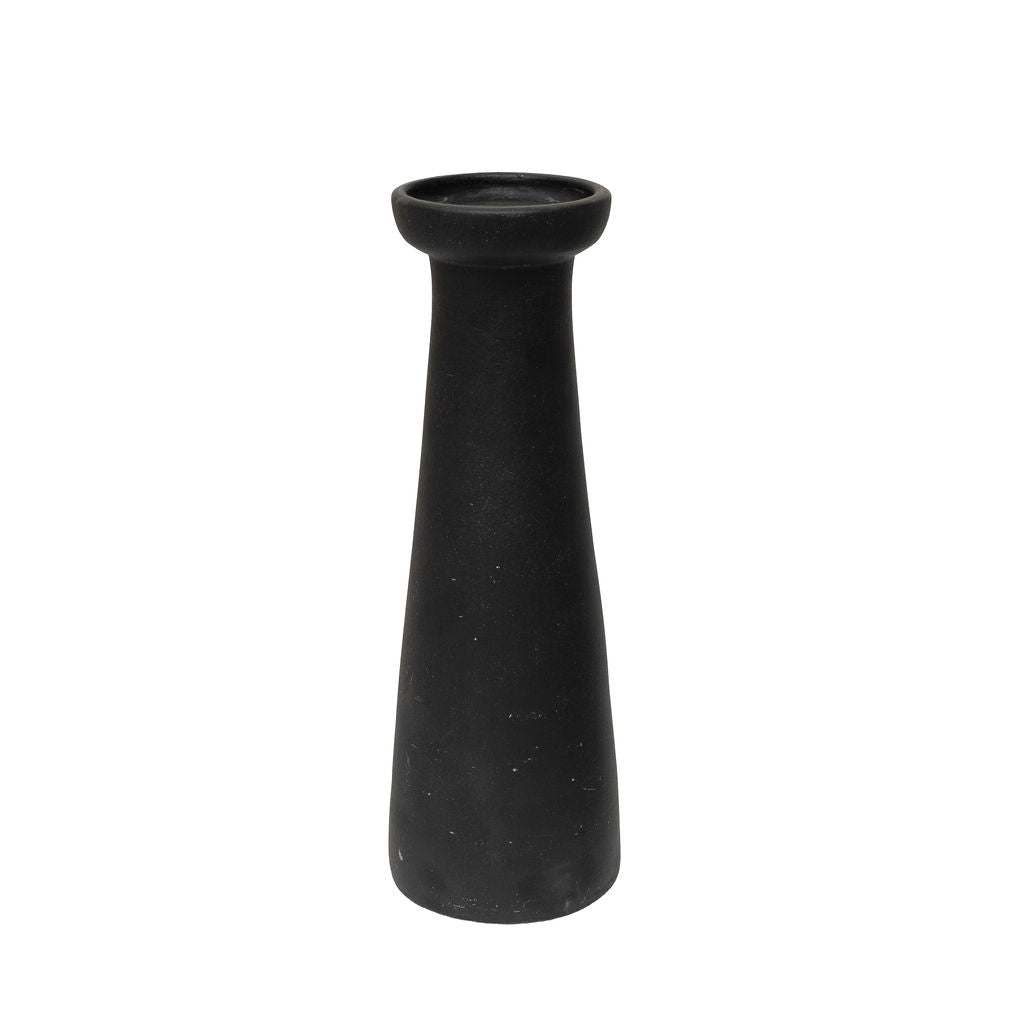 Irthing - Black Terracotta Piller Candle Holder