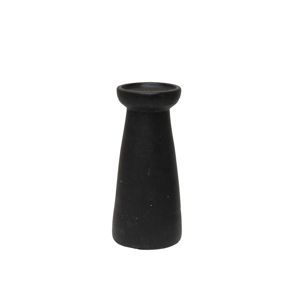 Irthing - Black Terracotta Piller Candle Holder