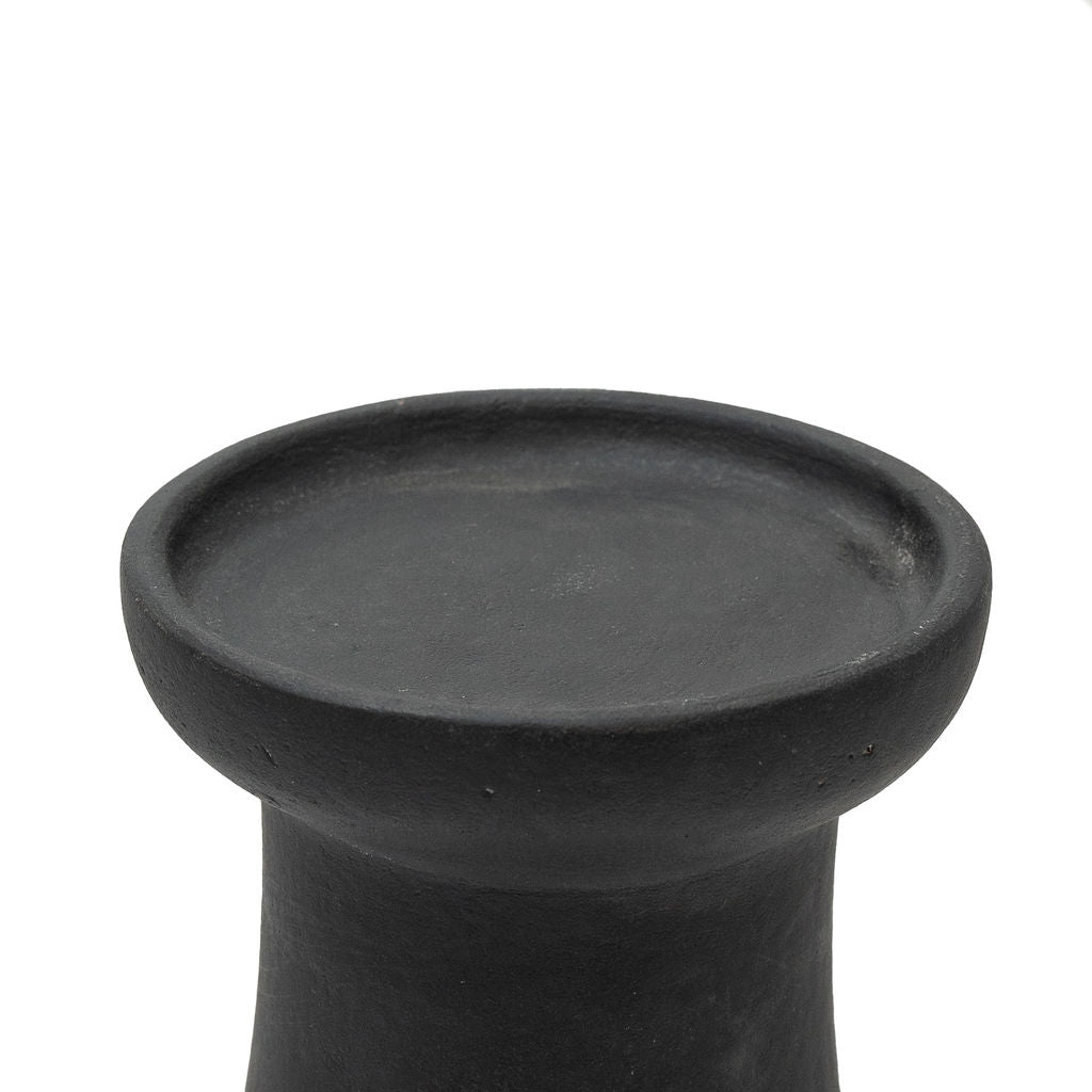 Irthing - Black Terracotta Piller Candle Holder