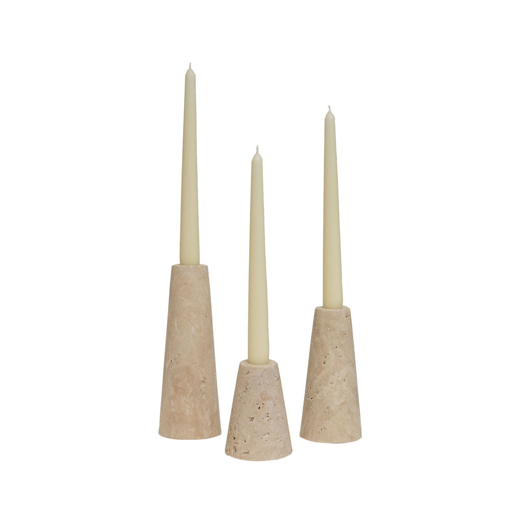 Argyll - Travertine Candlestick Holder