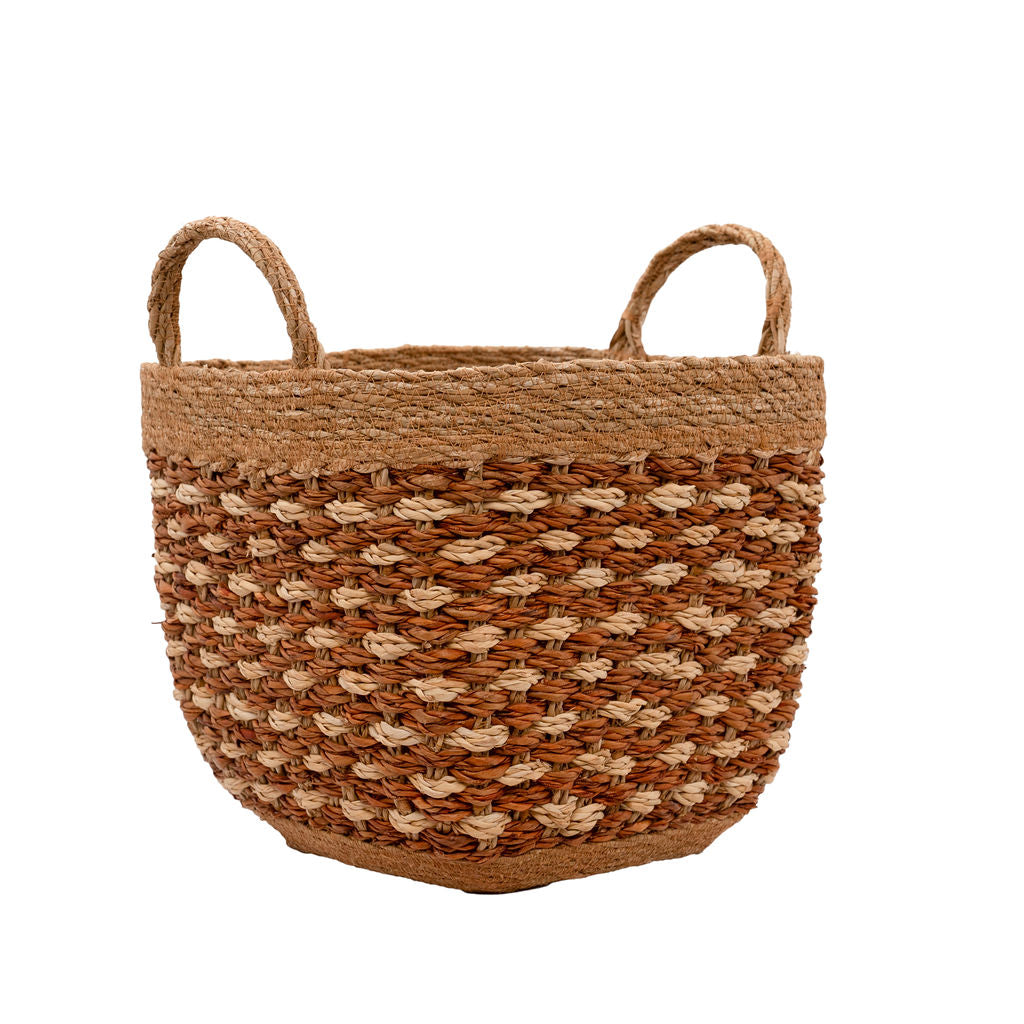 Karatoya Dual Toned Seagrass Storage Basket