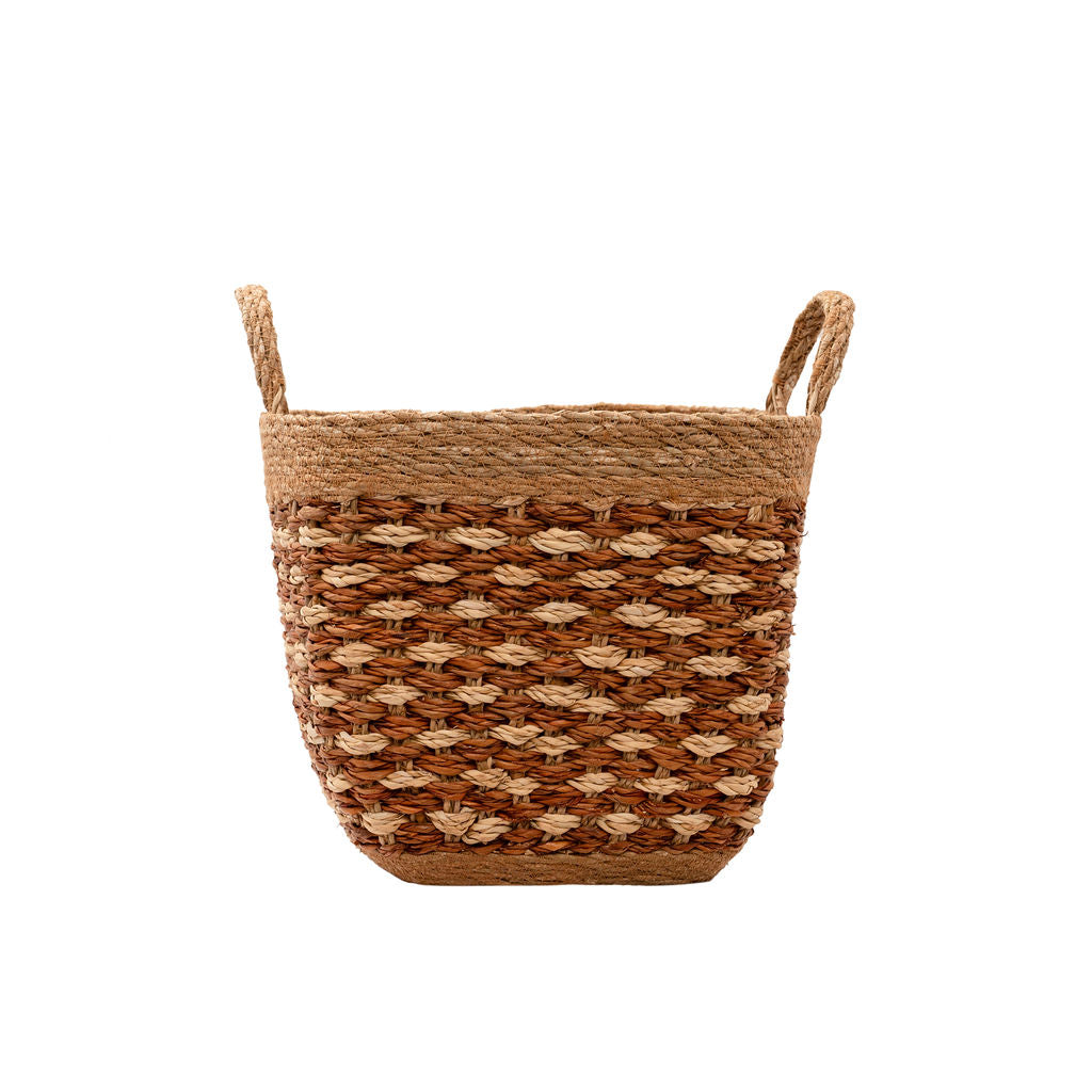 Karatoya Dual Toned Seagrass Storage Basket