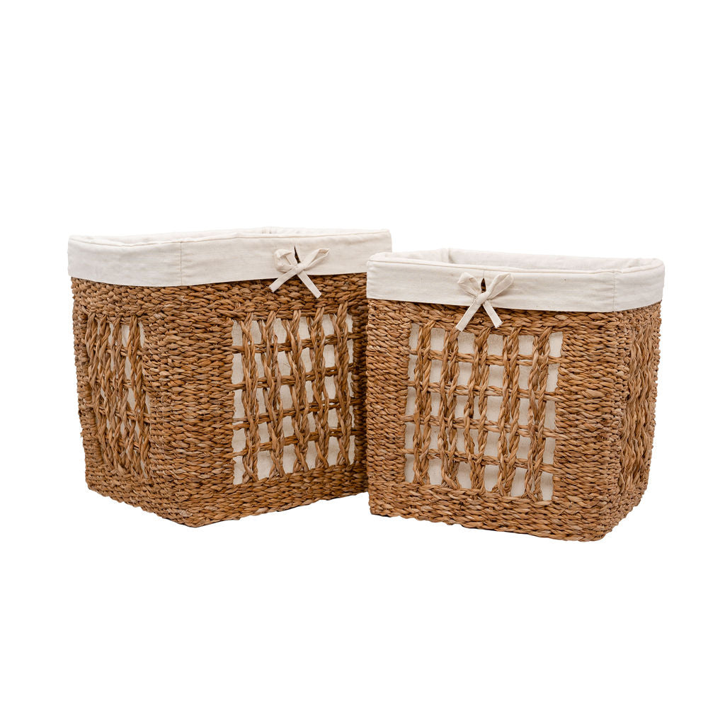 Balu Lined Seagrass Storage Basket