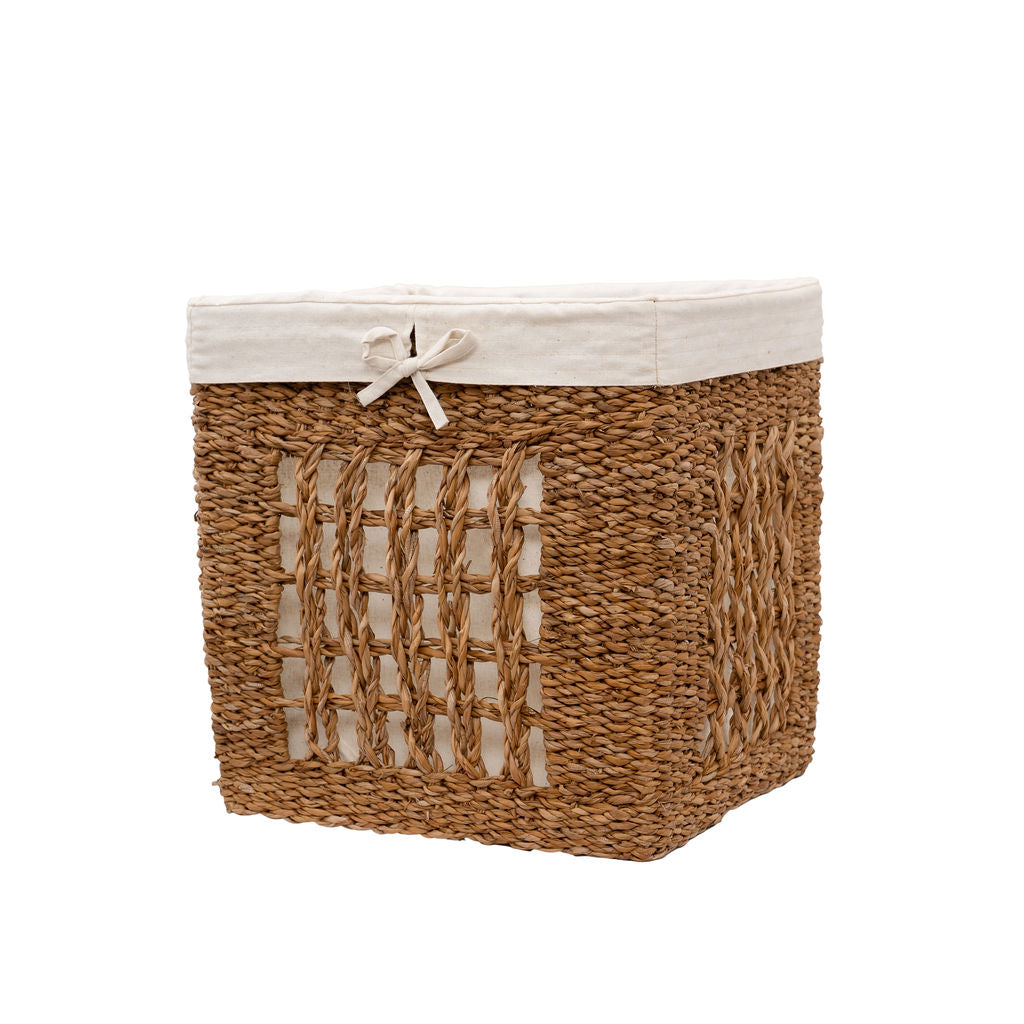 Balu Lined Seagrass Storage Basket