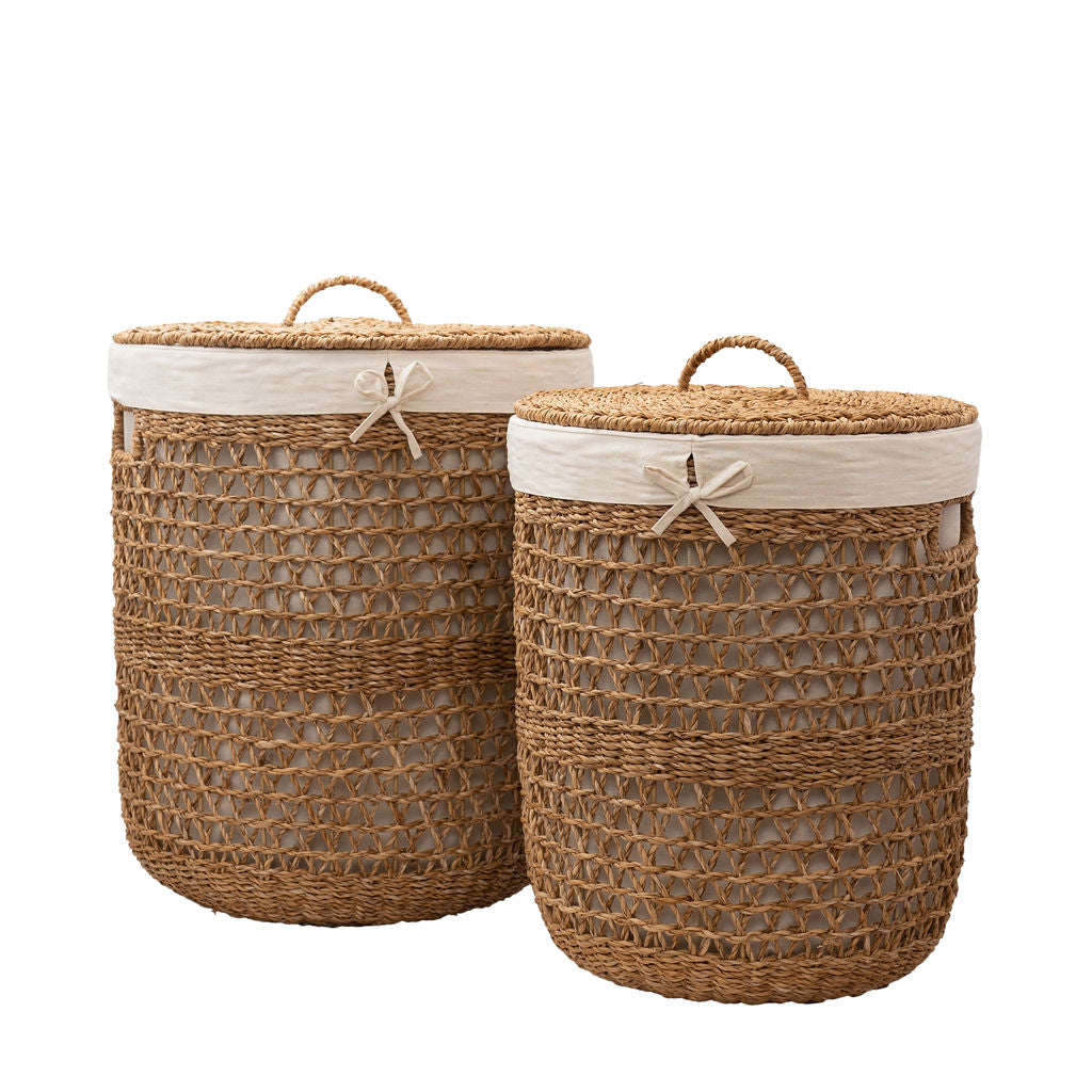 Atrai Lined Seagrass Laundry Basket