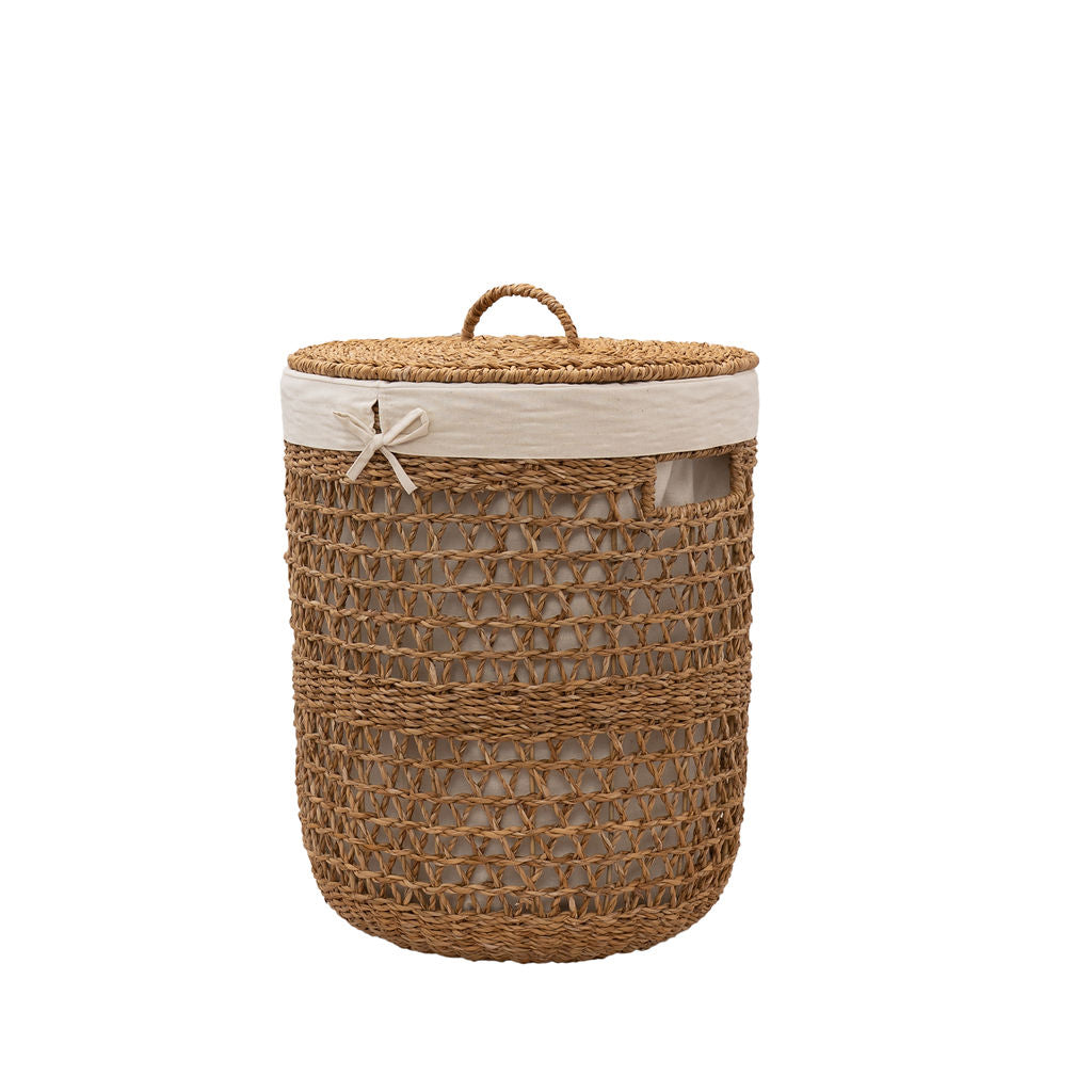 Atrai Lined Seagrass Laundry Basket
