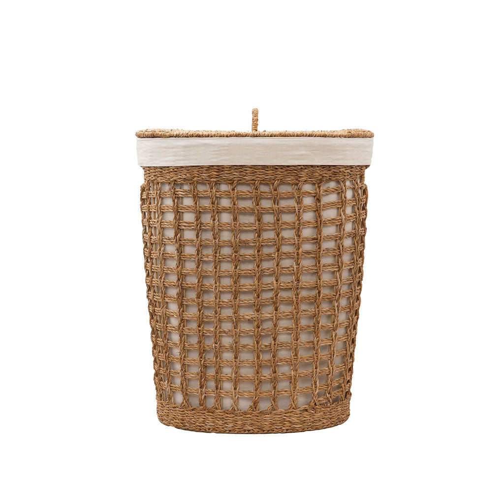 Bhodra Lined Seagrass Laundry Basket