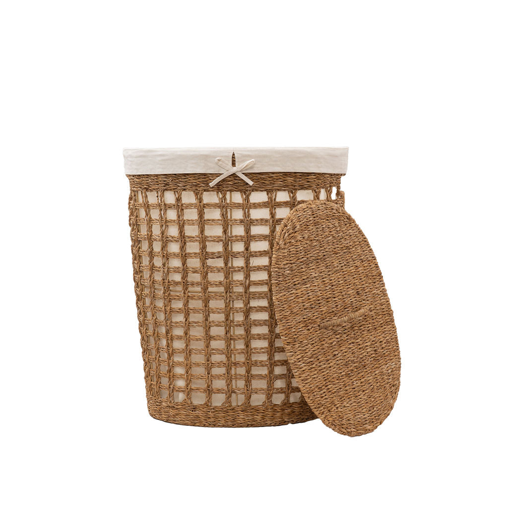 Bhodra Lined Seagrass Laundry Basket