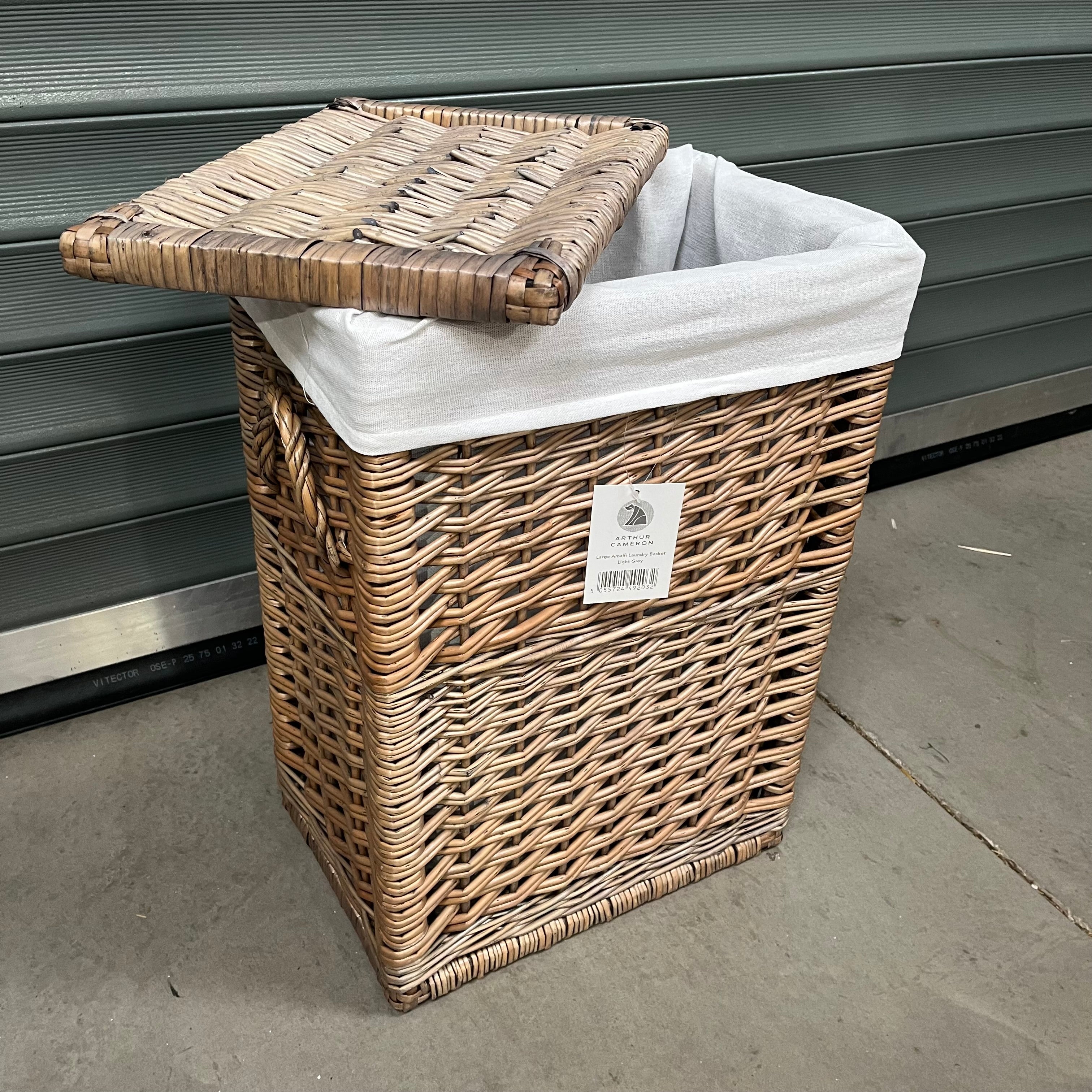 Light Grey Amalfi Large Laundry Basket - 2nds Lot 98