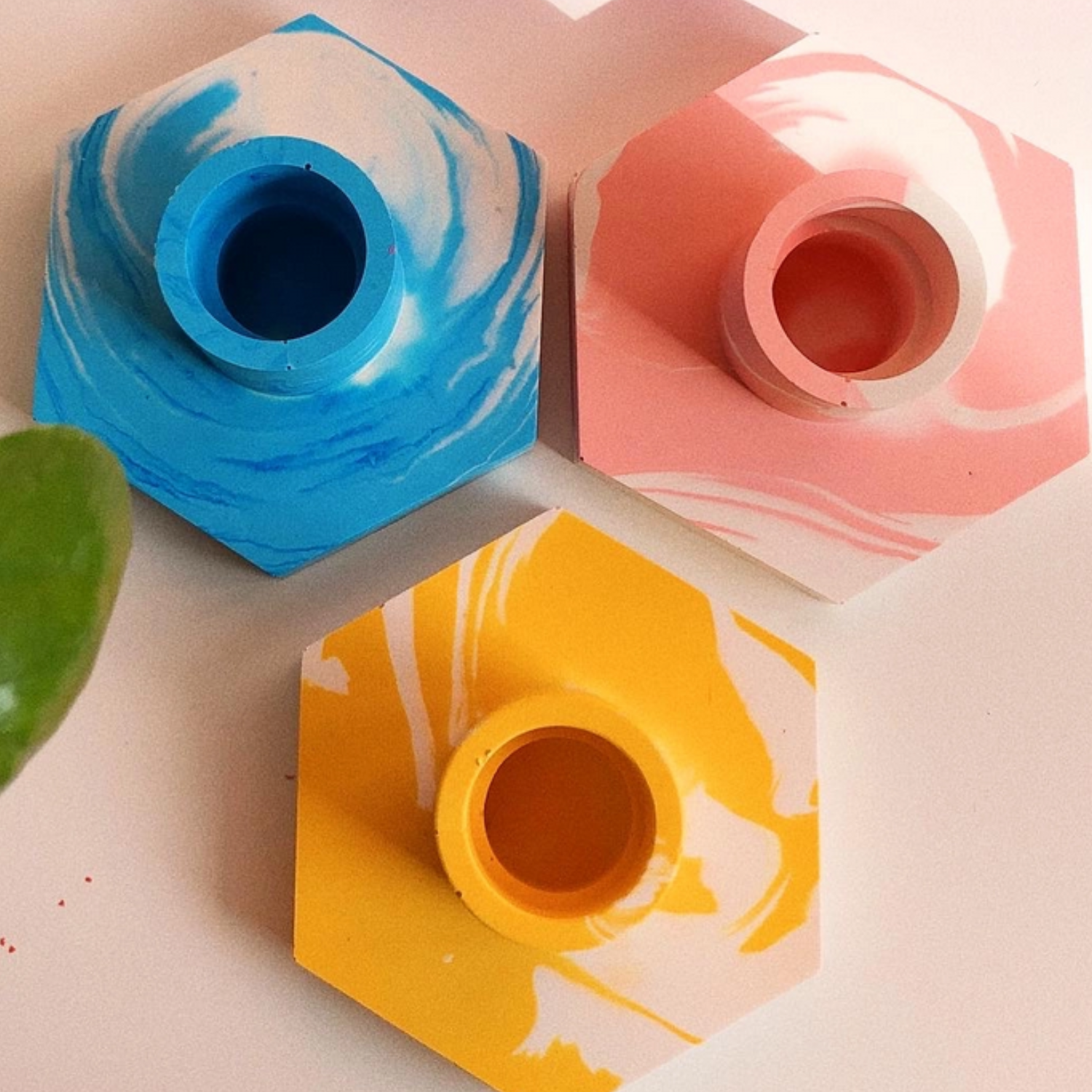 Jesmonite Marble Candlestick Holder