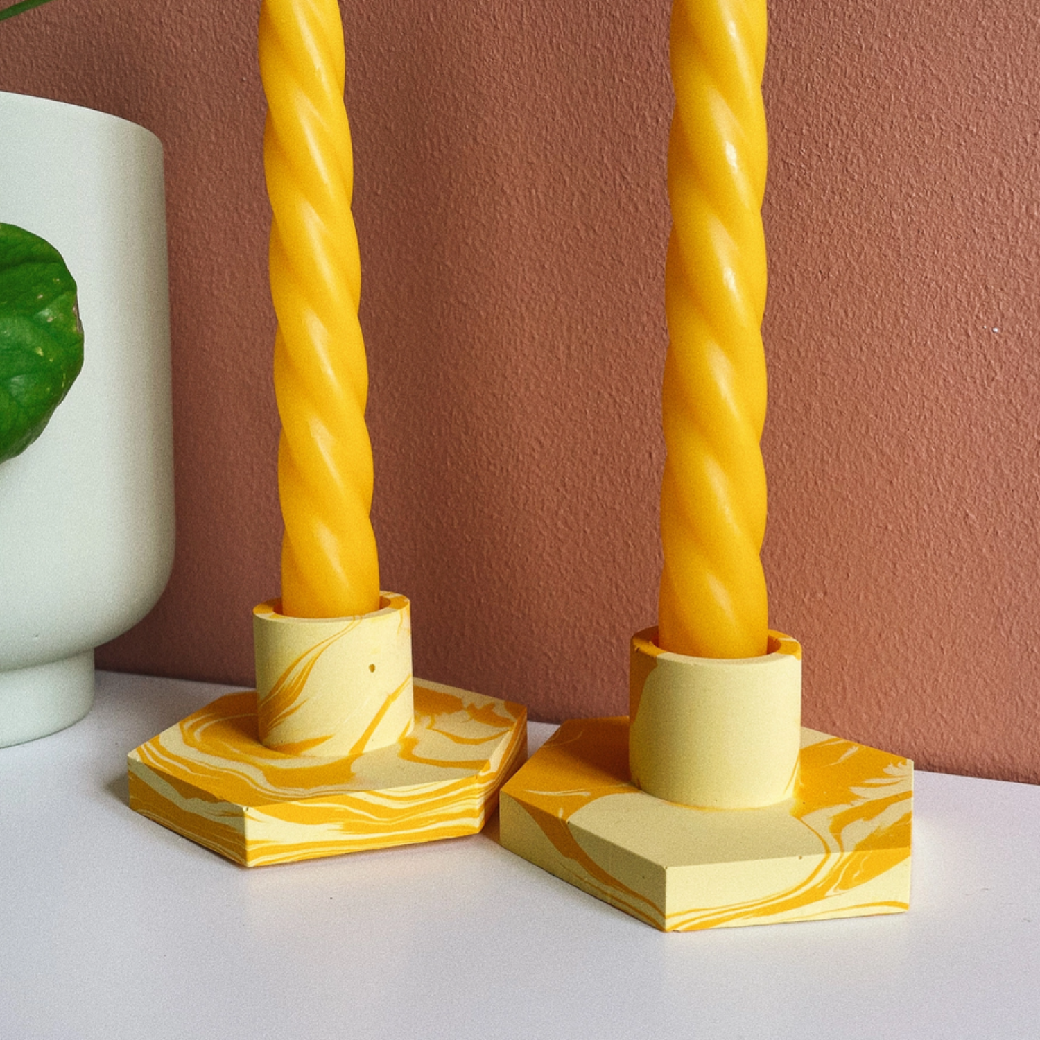 Jesmonite Marble Candlestick Holder