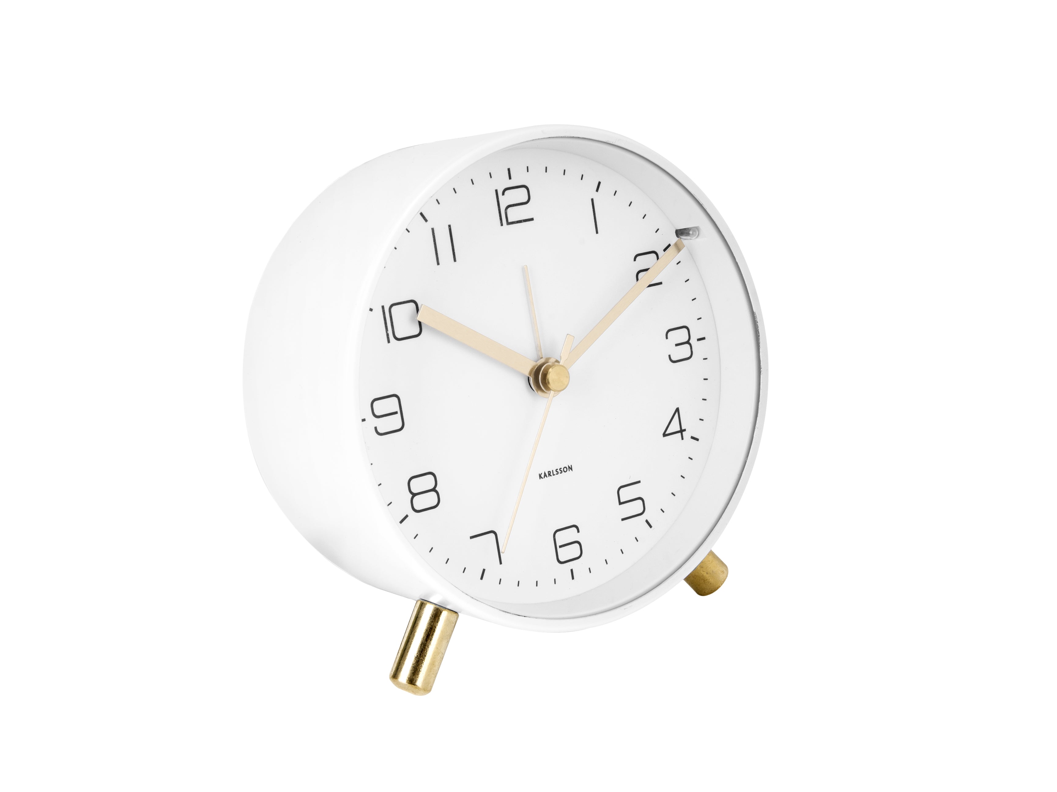 Karlsson - Sveglia Globe White In Ferro Design Armando Breeveld | Orologio Da Tavolo Elegante E Moderno, Colore Bianco