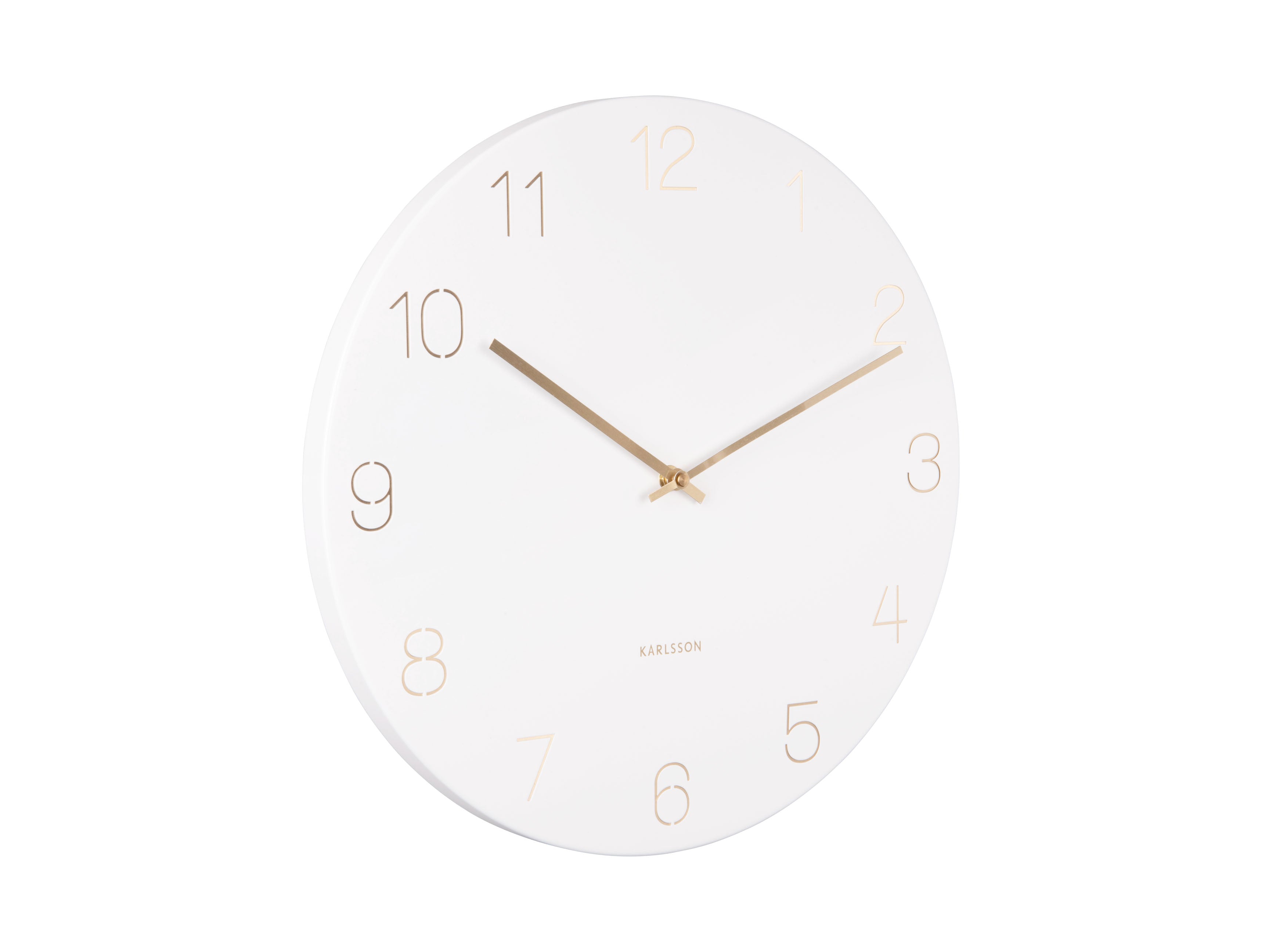 Karlsson Charm Clock with Engraved Numbers - White