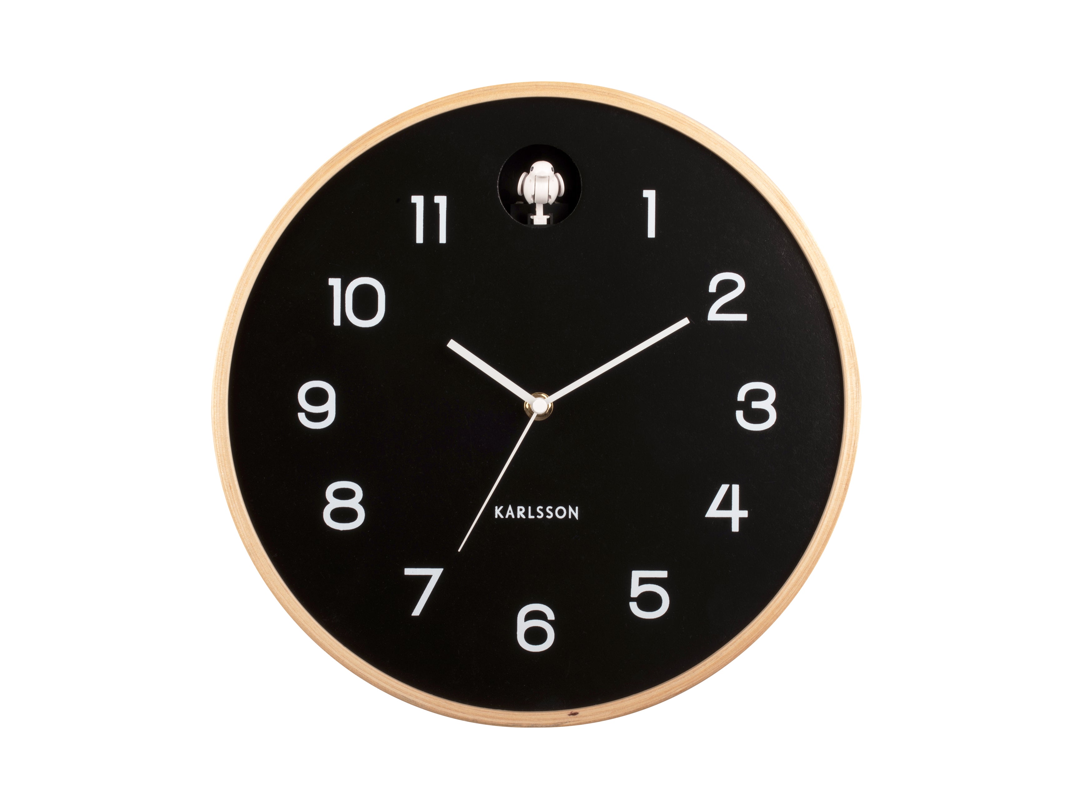 Karlsson Round Wall Clock Natural Cuckoo