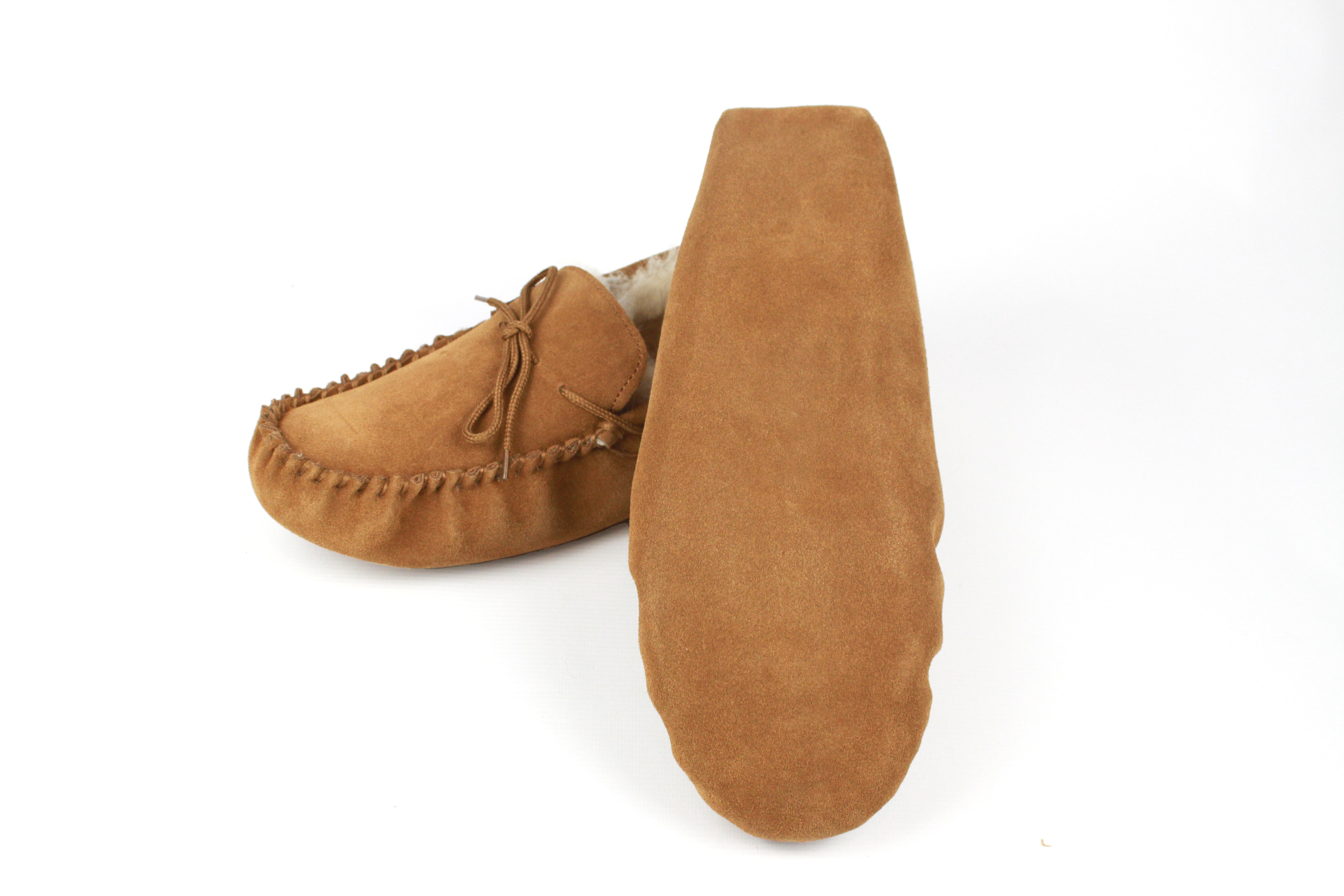 Seb Unisex Sheepskin Moccasin Slippers with Soft Sole