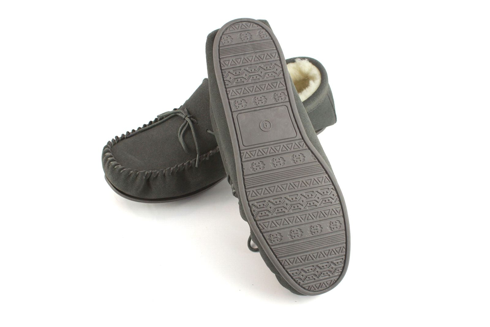 Men's Joel Grey Wool Lined Moccasin Hard Sole