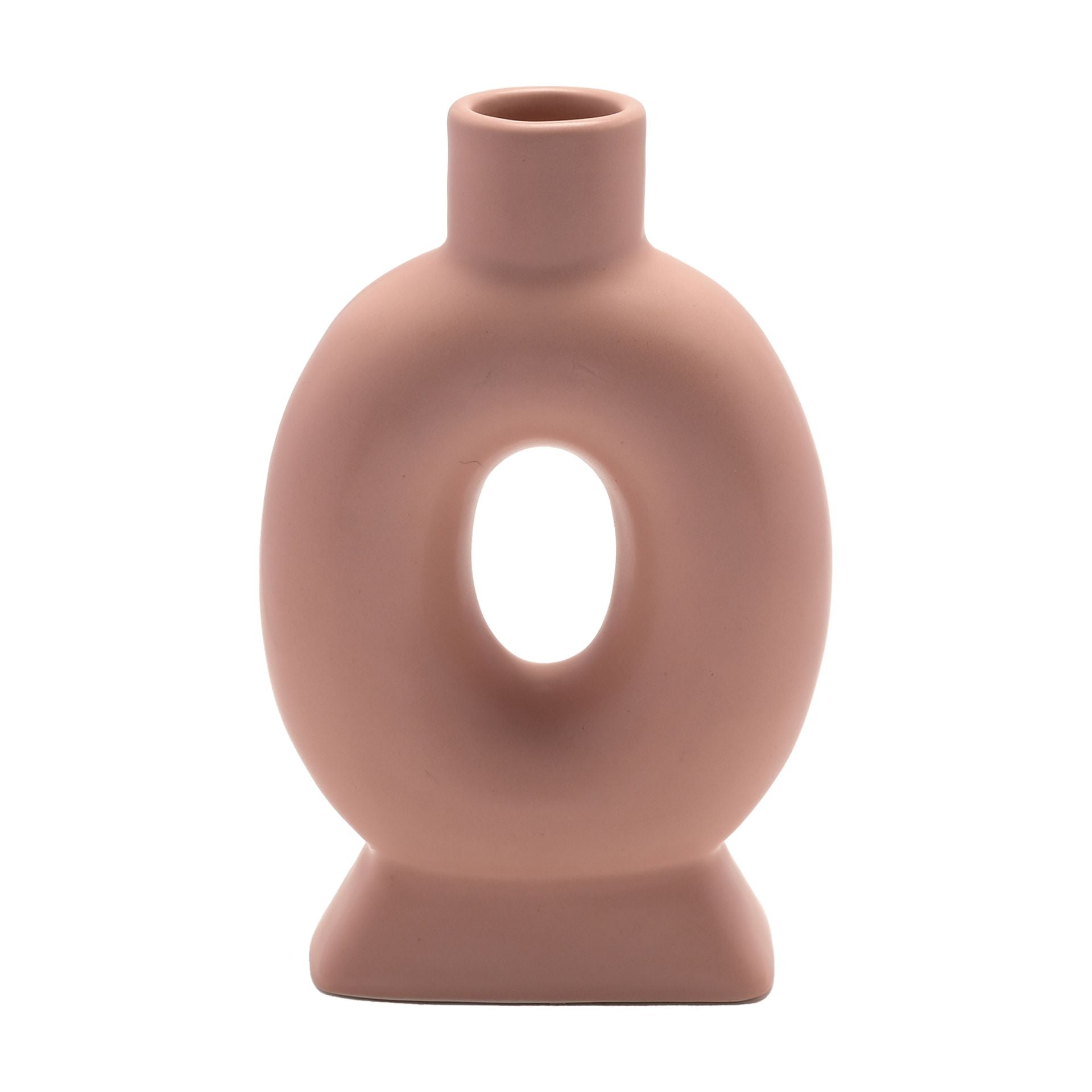Scandi Matte Dusty Pink Oval Style Vase