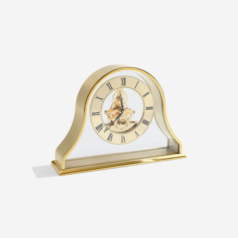 London Clocks Napoleon Skeleton Gold Metal Mantel Clock
