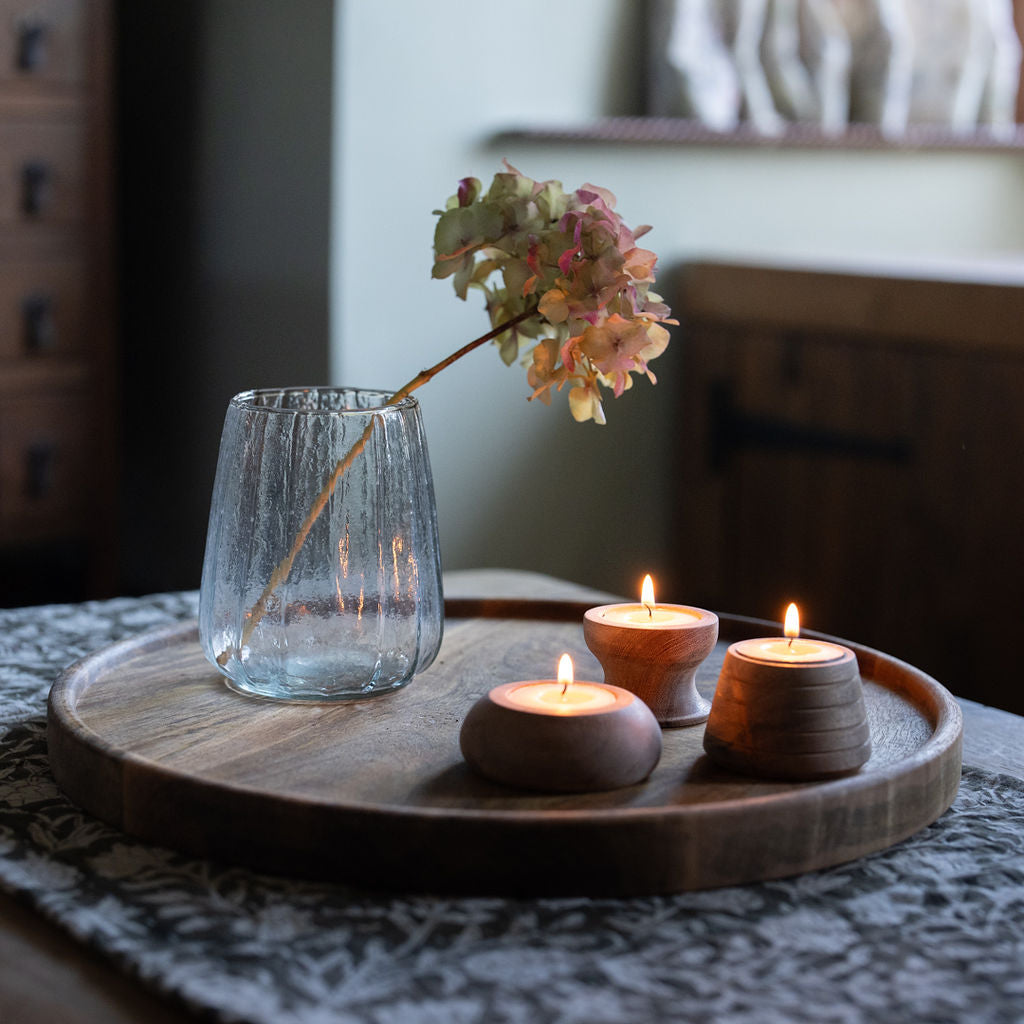 Tabby, Ribbed Short Glass Vase