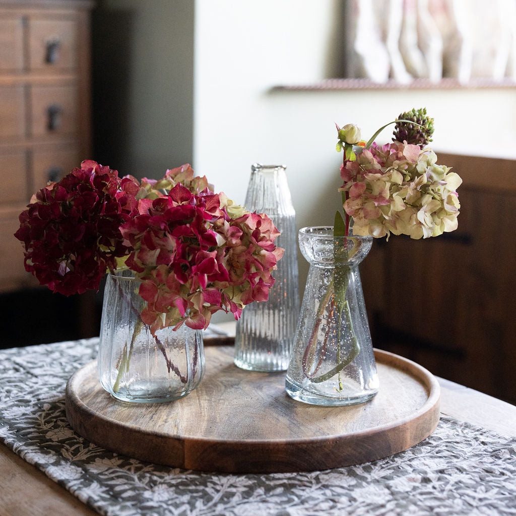 Tabby, Ribbed Short Glass Vase