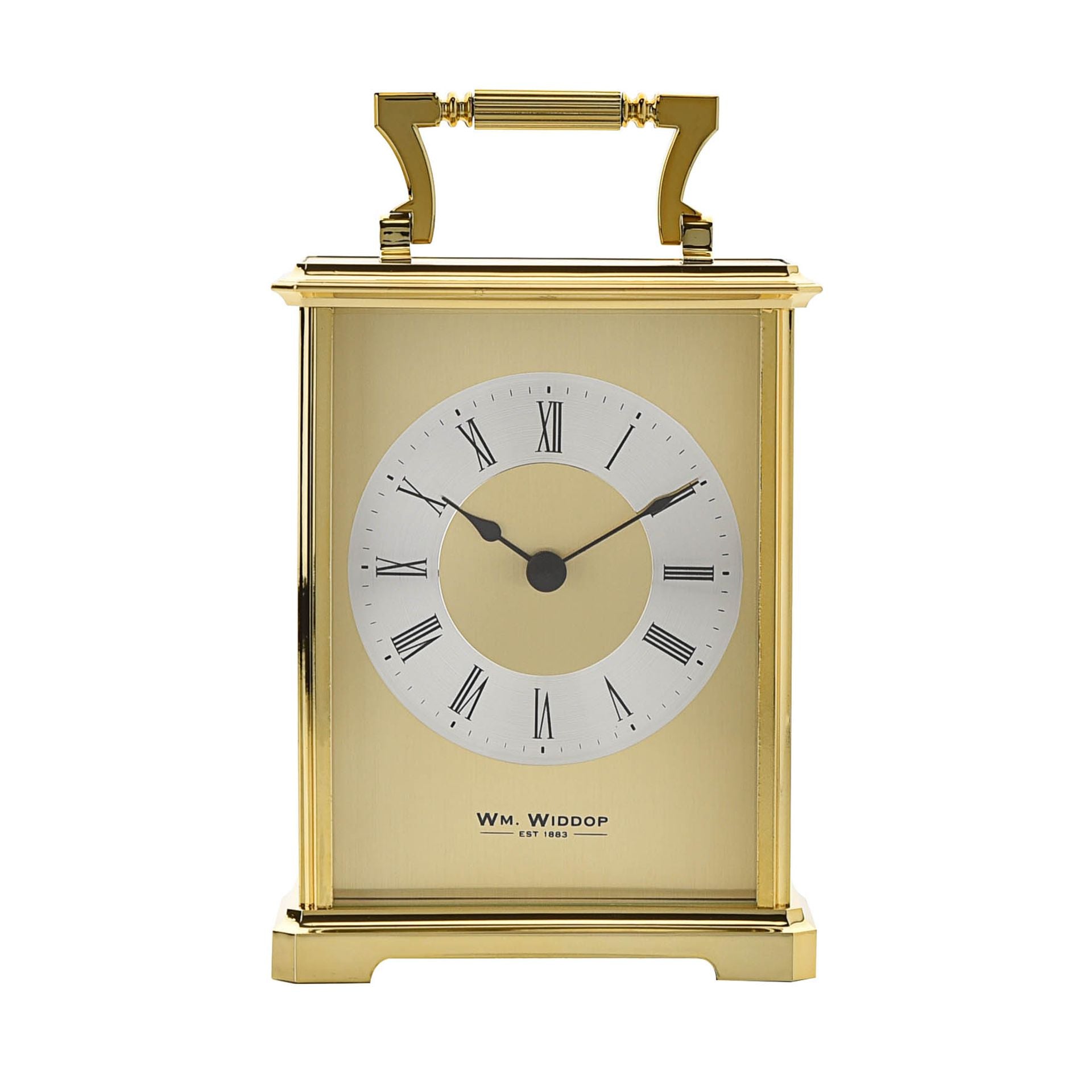 WM. Widdop Rectangular Metal Carriage Clock