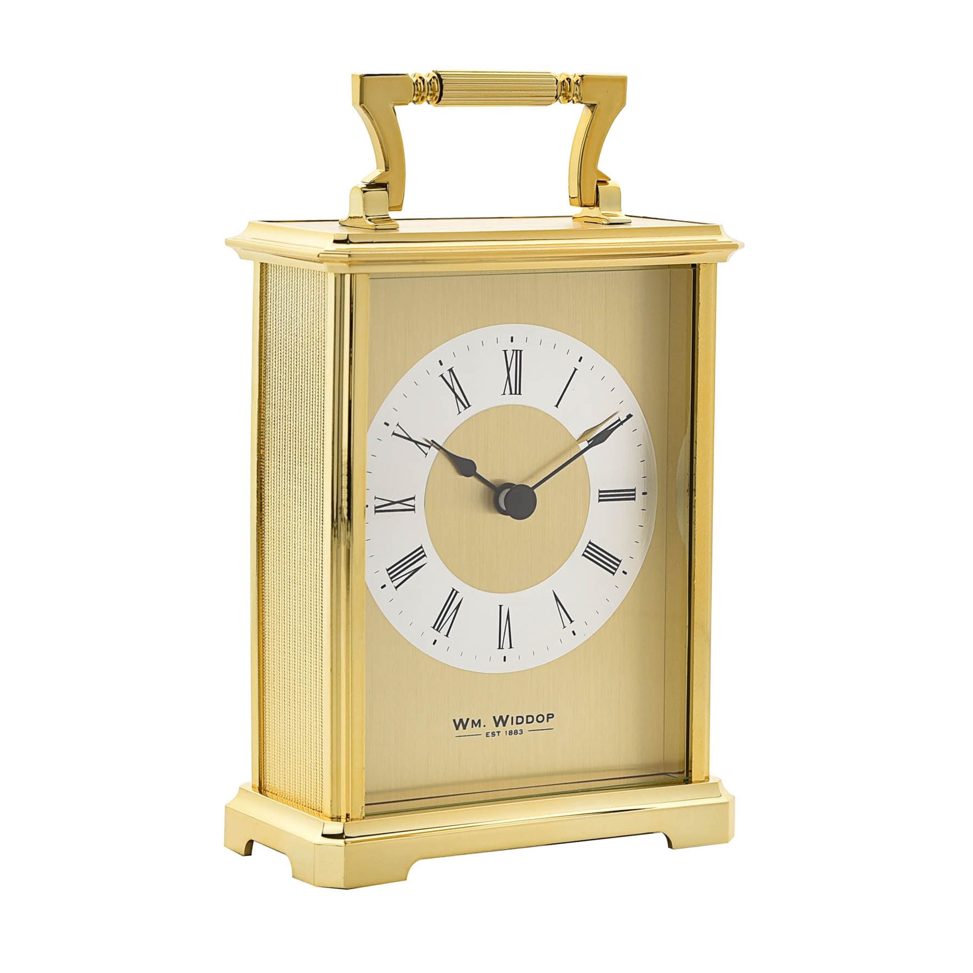 WM. Widdop Rectangular Metal Carriage Clock