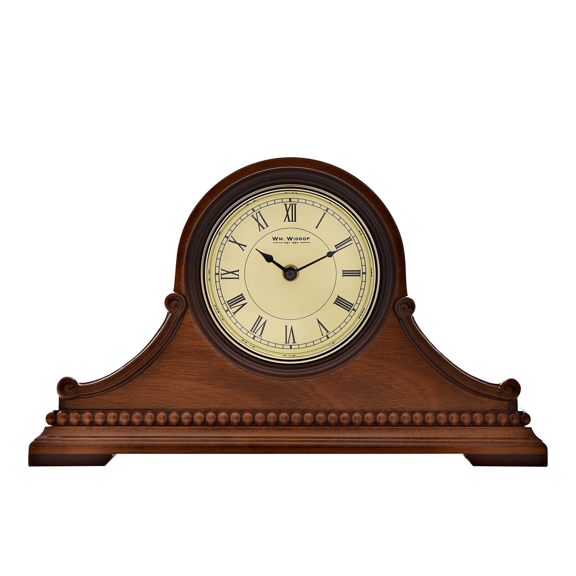 WM. Widdop Traditional Wooden Napoleon Mantel Clock