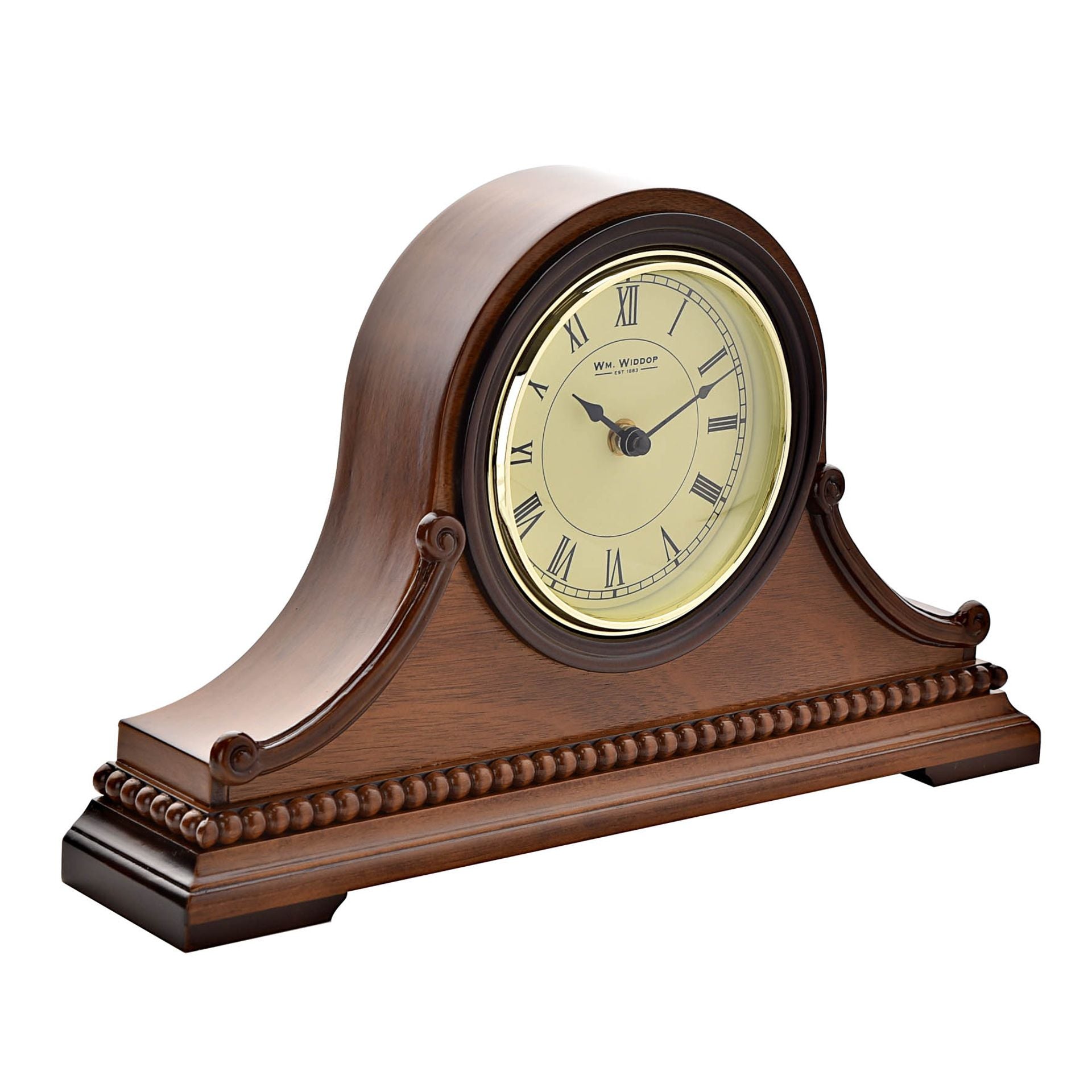 WM. Widdop Traditional Wooden Napoleon Mantel Clock