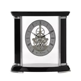 Wm.Widdop Piano Wood Skeleton Movement Mantel Clock