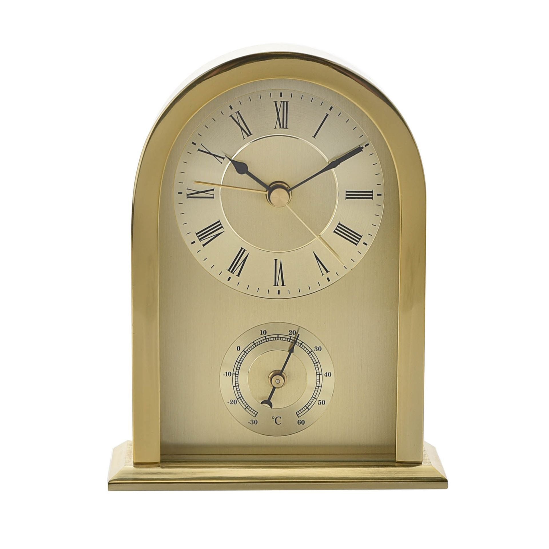 Wm. Widdop Arched Gold Aluminium Mantel Clock