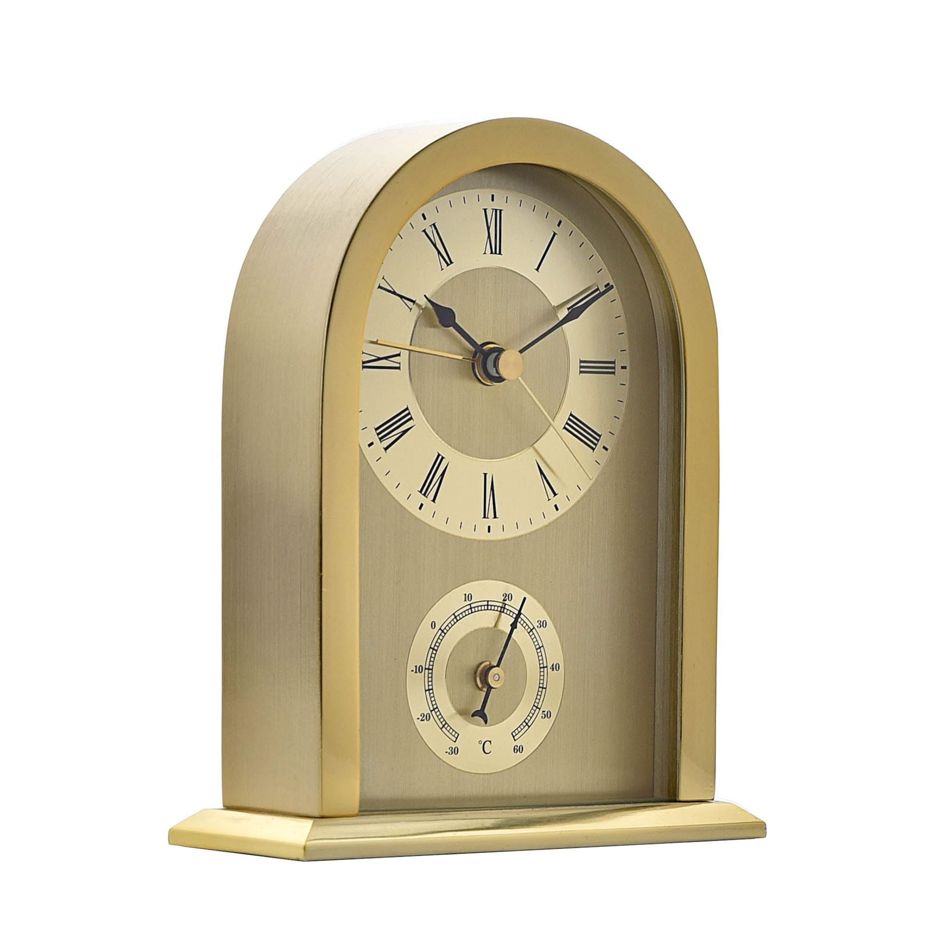 Wm. Widdop Arched Gold Aluminium Mantel Clock