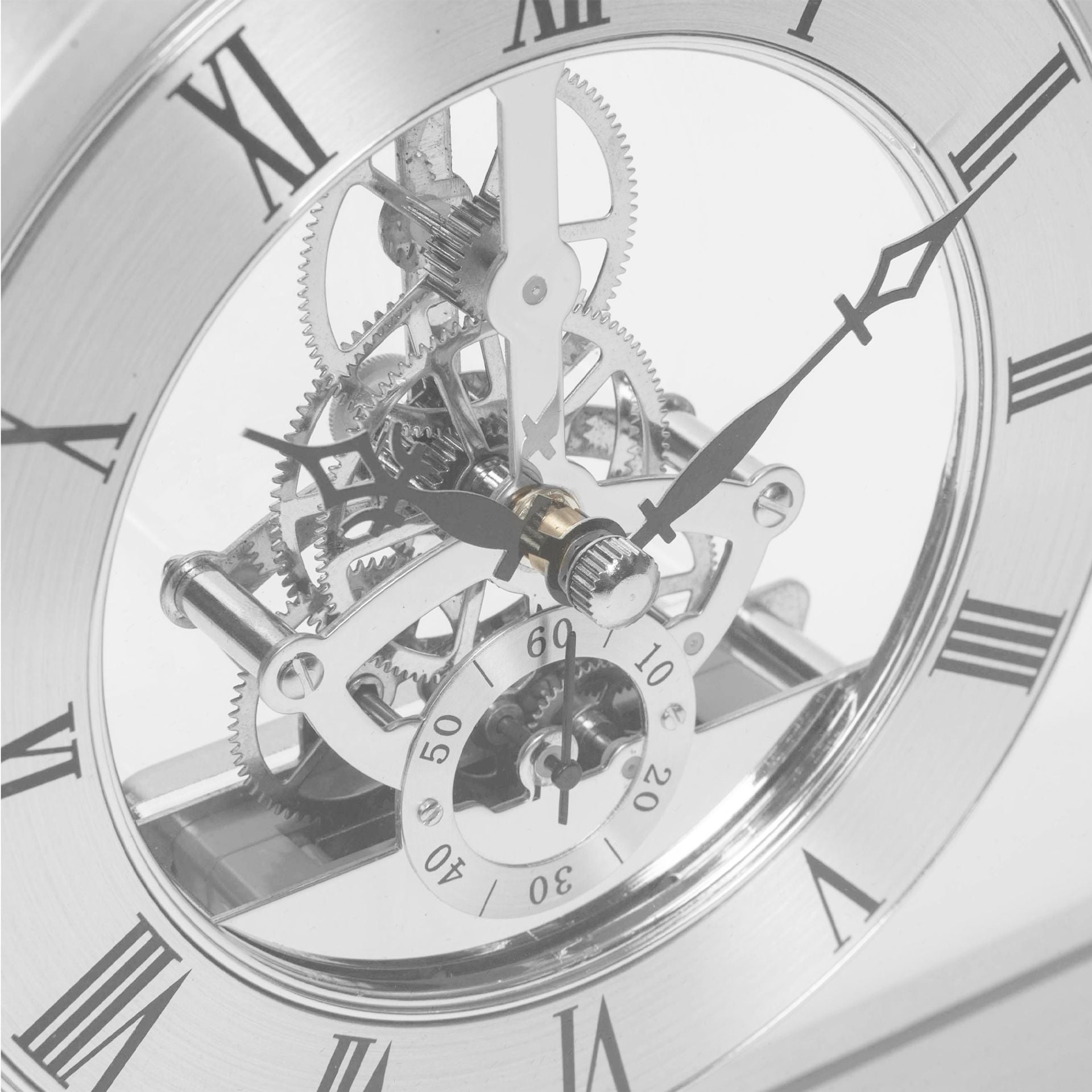 Wm. Widdop Brushed Aluminium Arched Mantel Clock